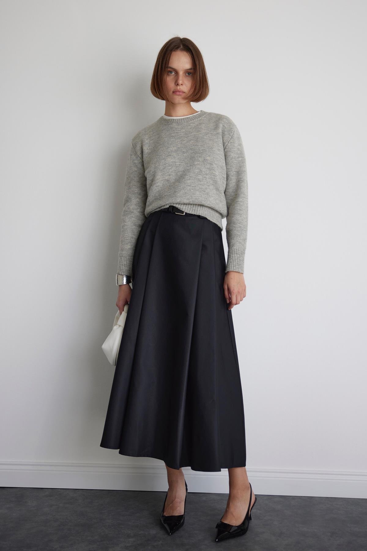 Gri Ester Triko Kazak