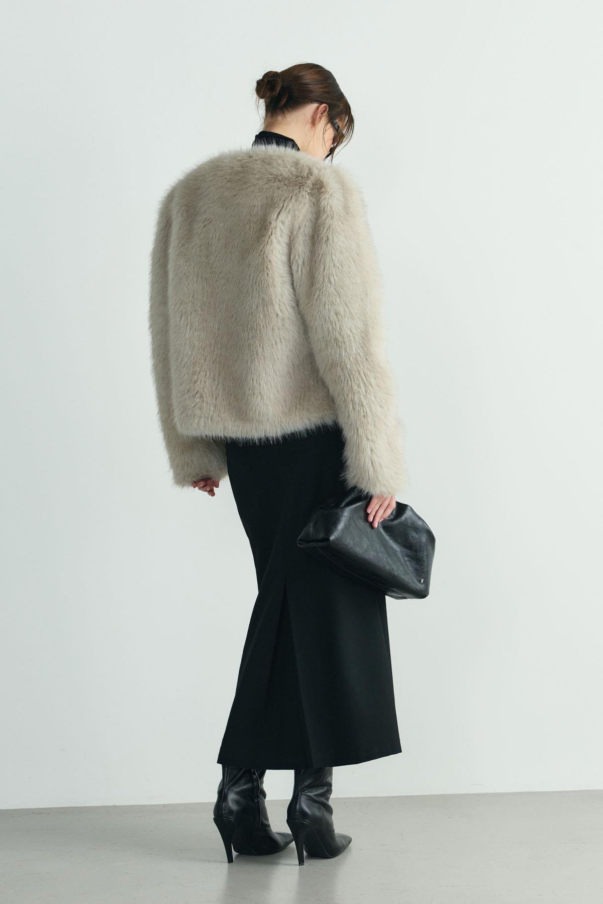 Gri Lexi Suni Kürk Ceket