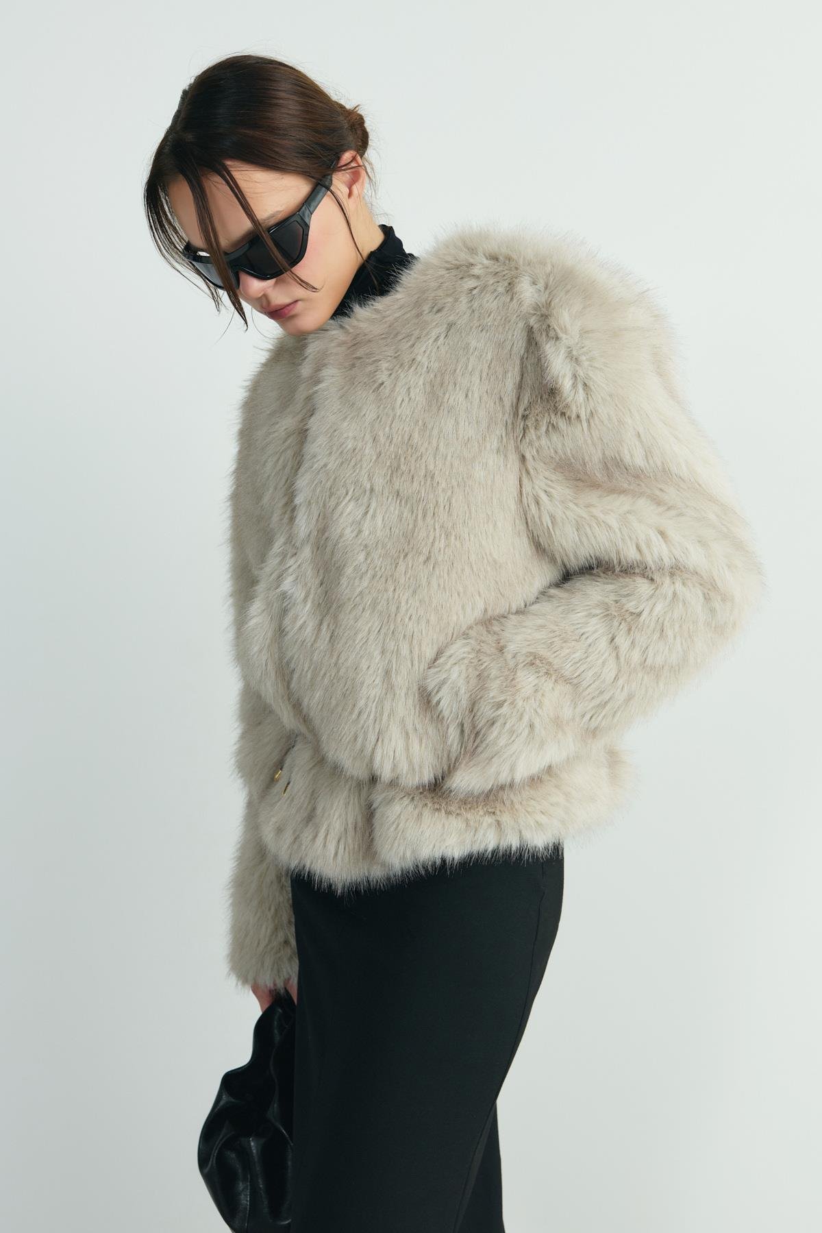 Gri Lexi Suni Kürk Ceket