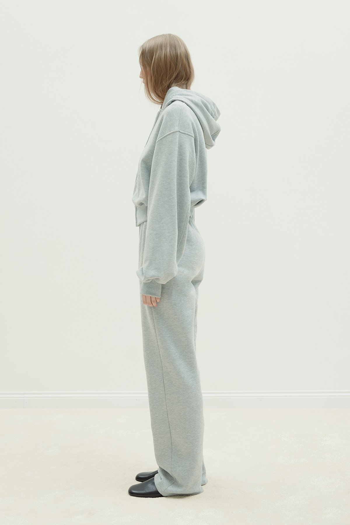 Gri Mila Oversize Fermuarlı Hırka