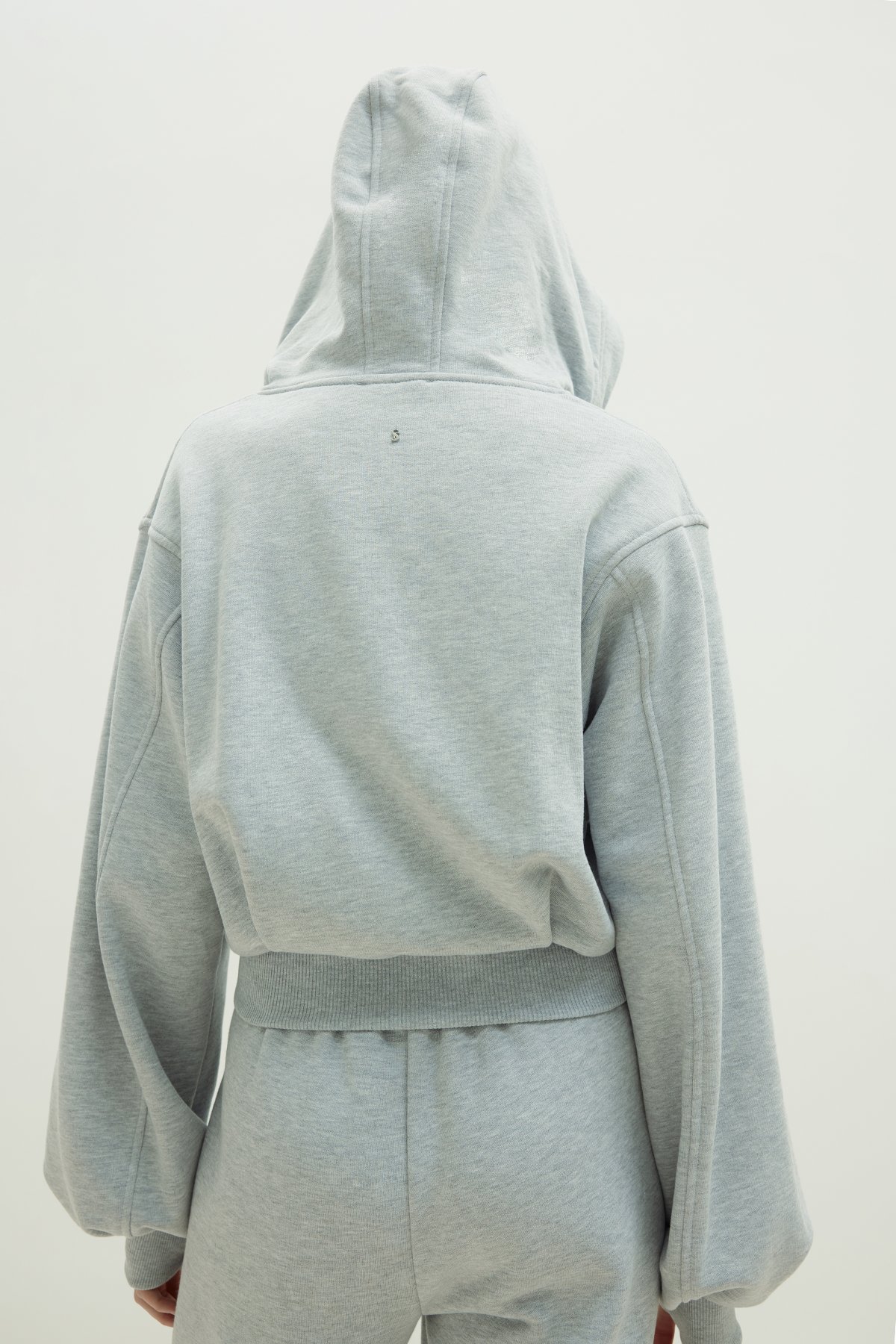 Gri Mila Oversize Fermuarlı Hırka