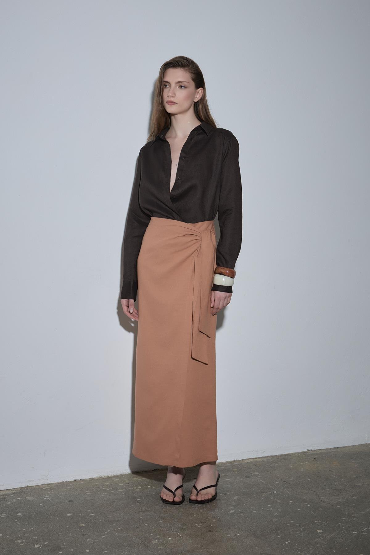 Gül Kurusu Noli Keten Anvelop Etek