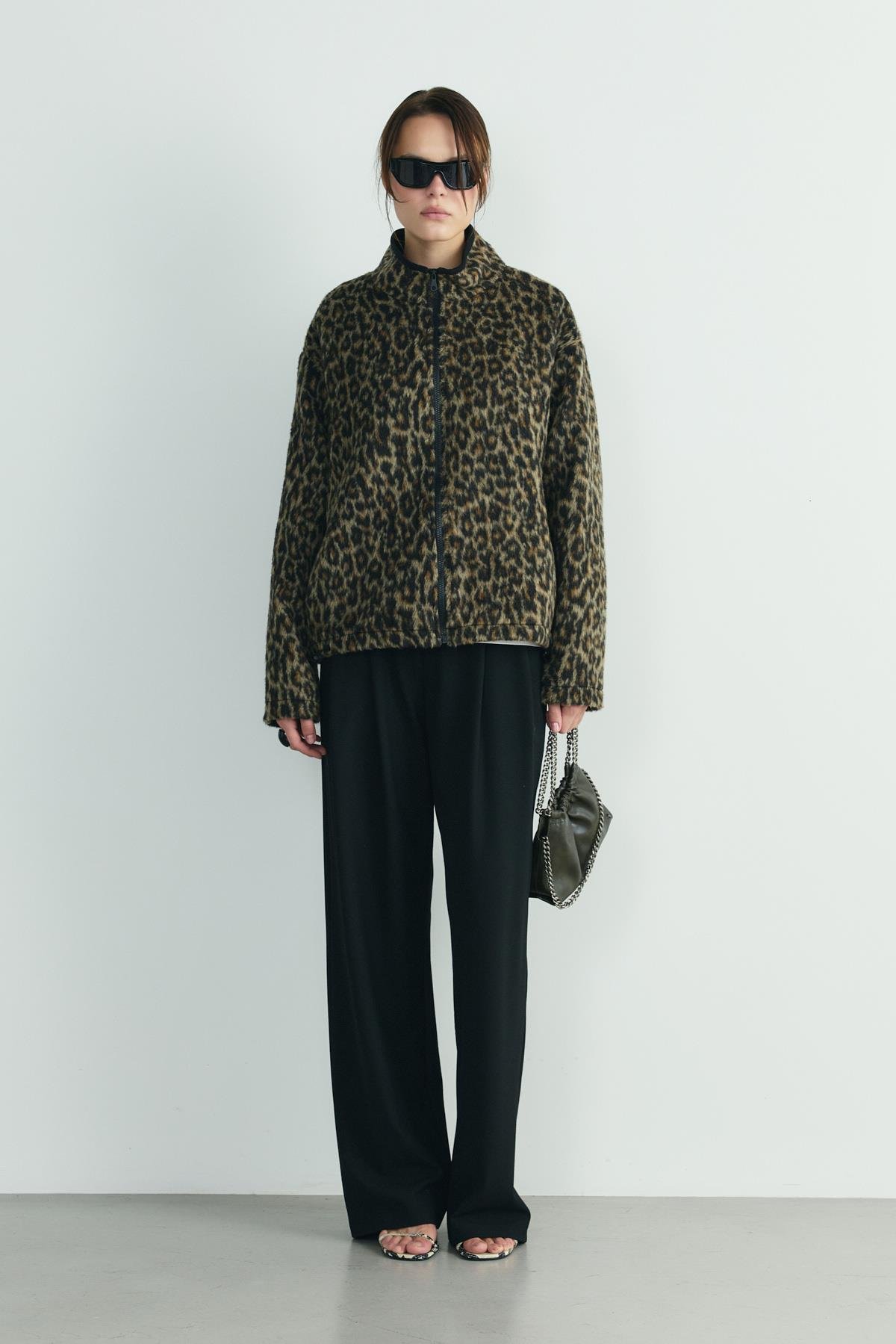 Haki Giorgia Zincirli Deri Mini Çanta