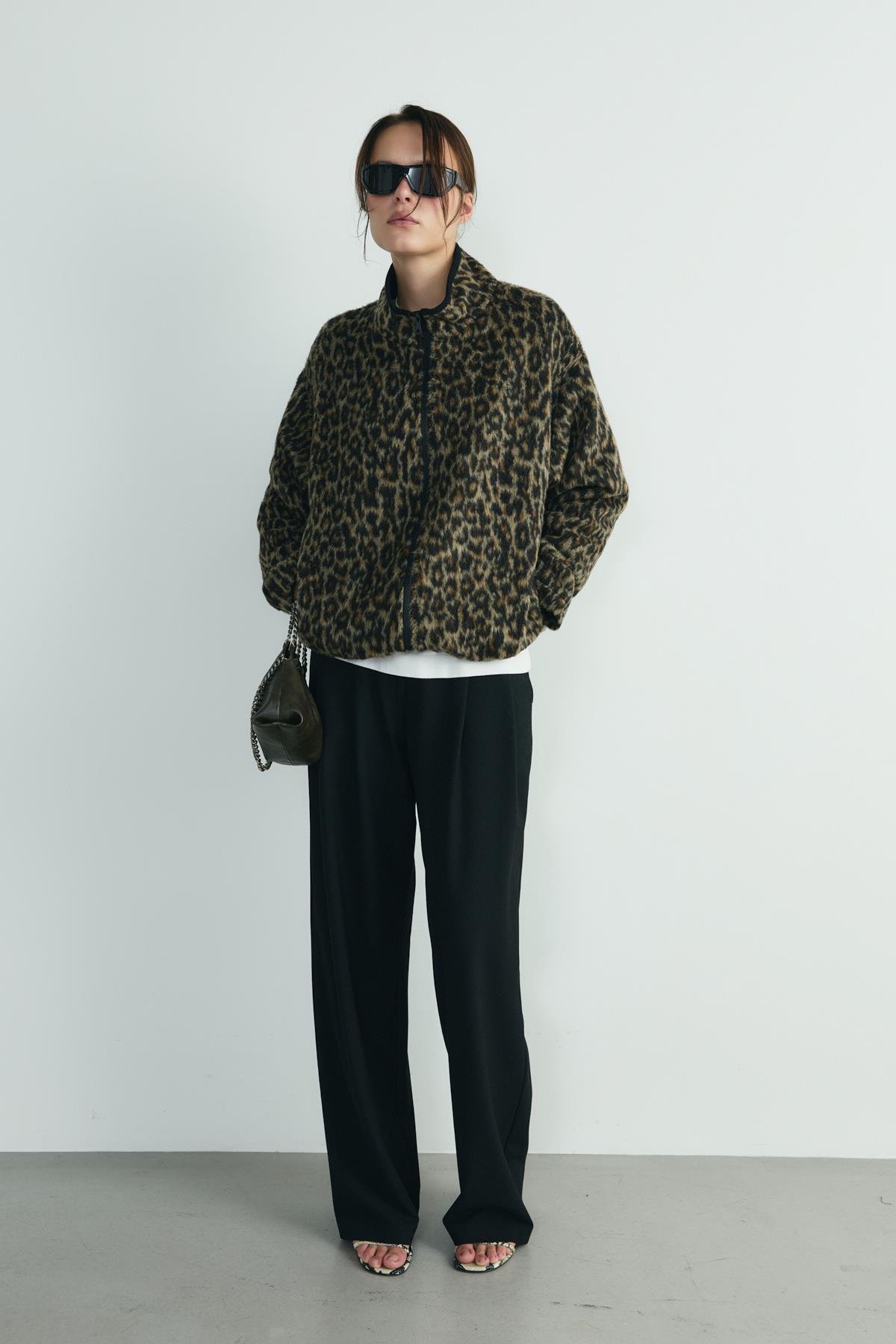 Haki Giorgia Zincirli Deri Mini Çanta