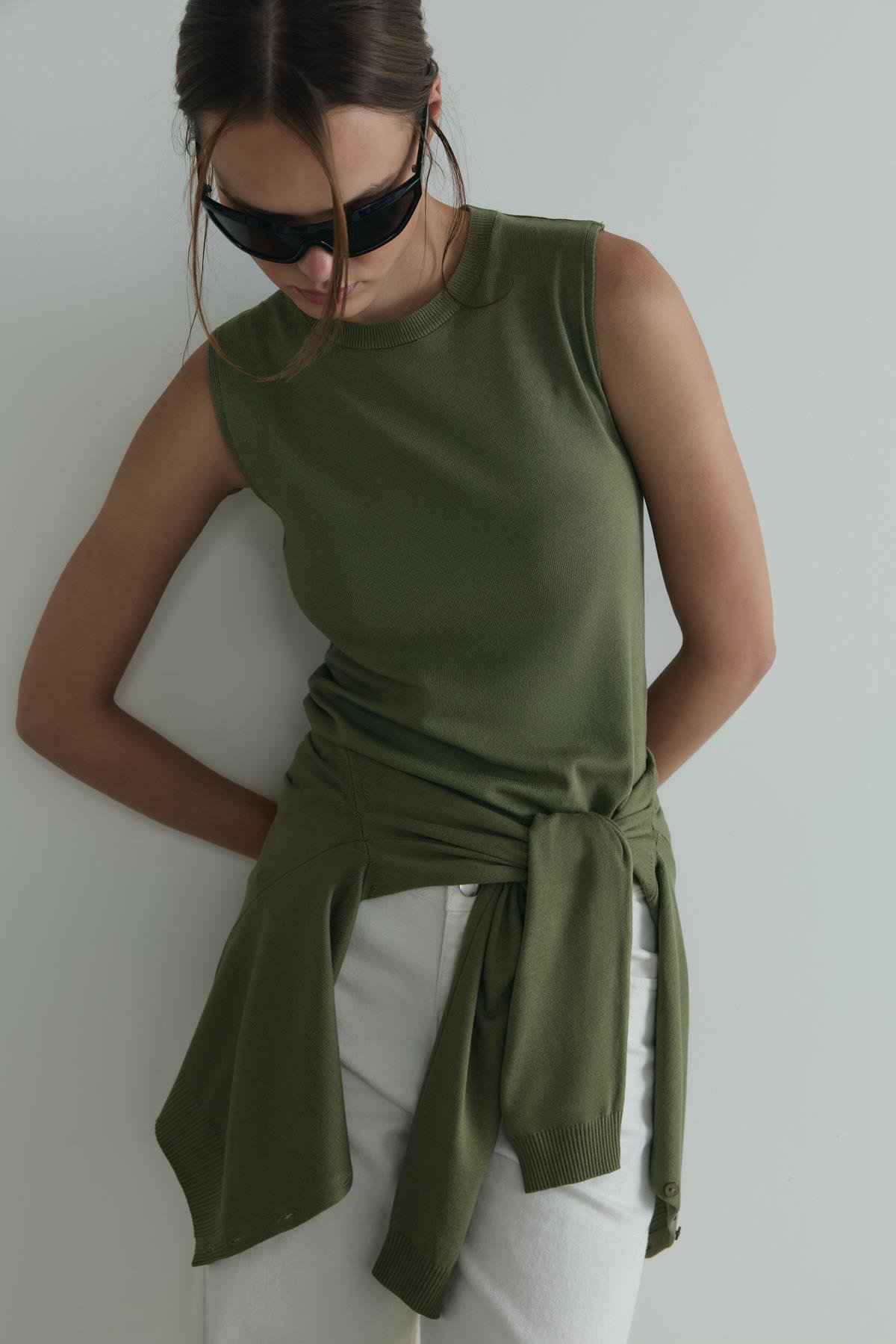 Haki Lea Triko Hırka