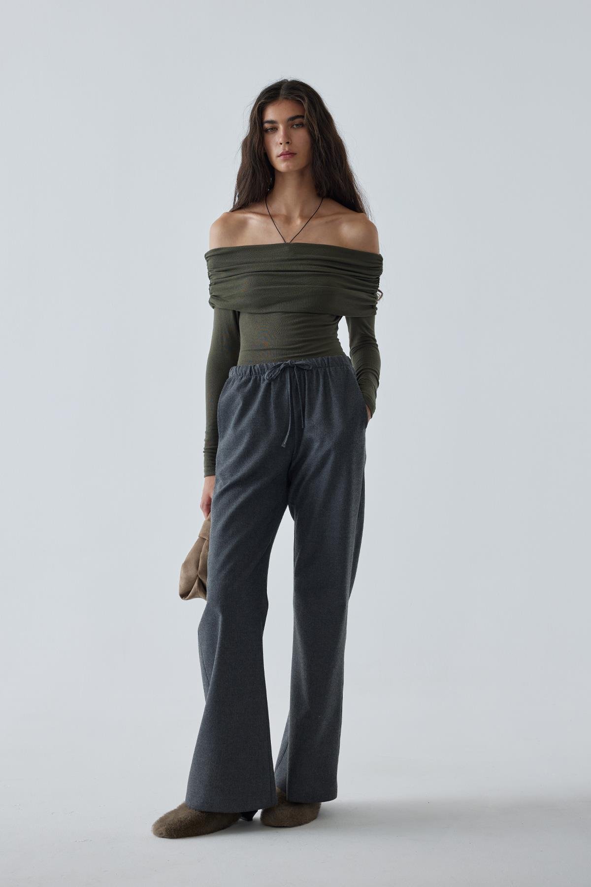 Haki Lilly Degajeli Bluz