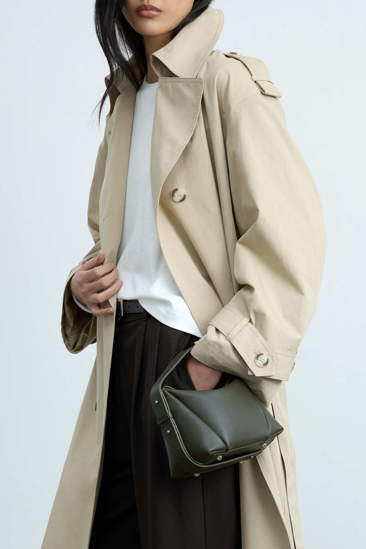 Haki Rhan Deri Mini Çanta