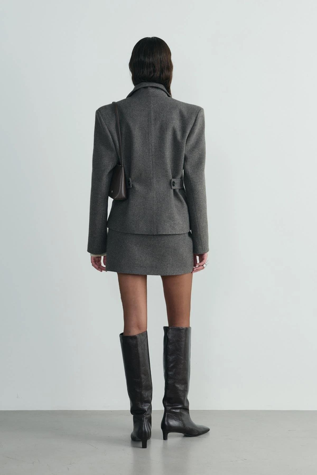 Kahverengi Blair Vatkalı Kaşe Ceket