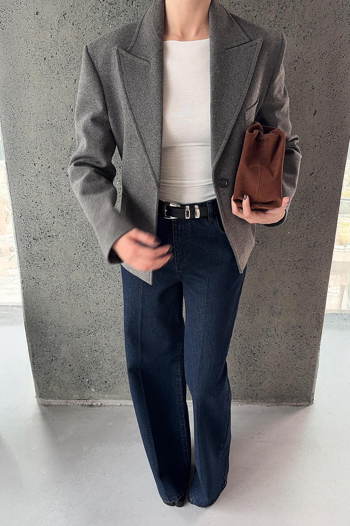 Kahverengi Blair Vatkalı Kaşe Ceket