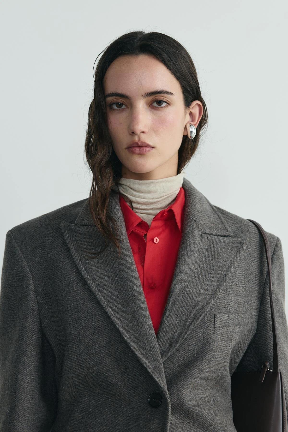 Kahverengi Blair Vatkalı Kaşe Ceket