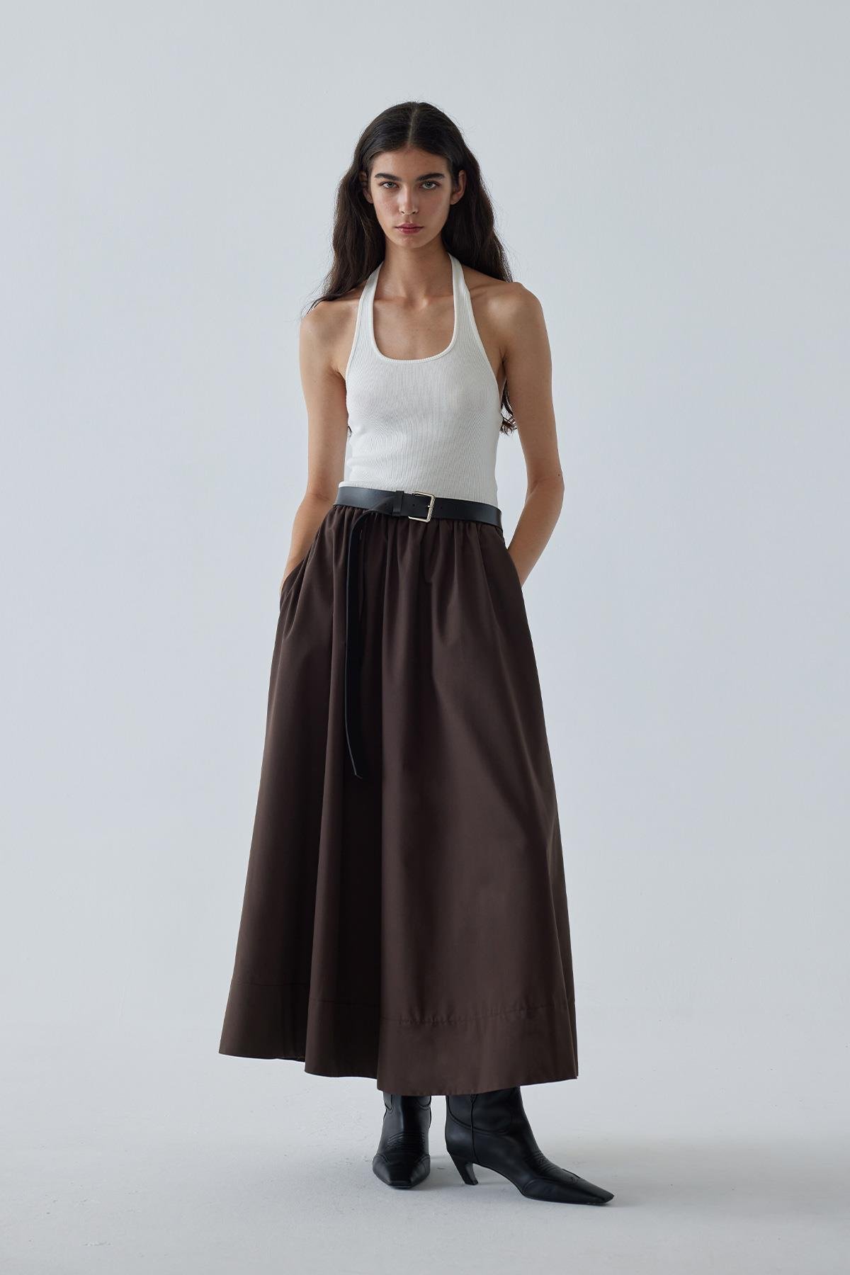 Day Poplin Flared Skirt
