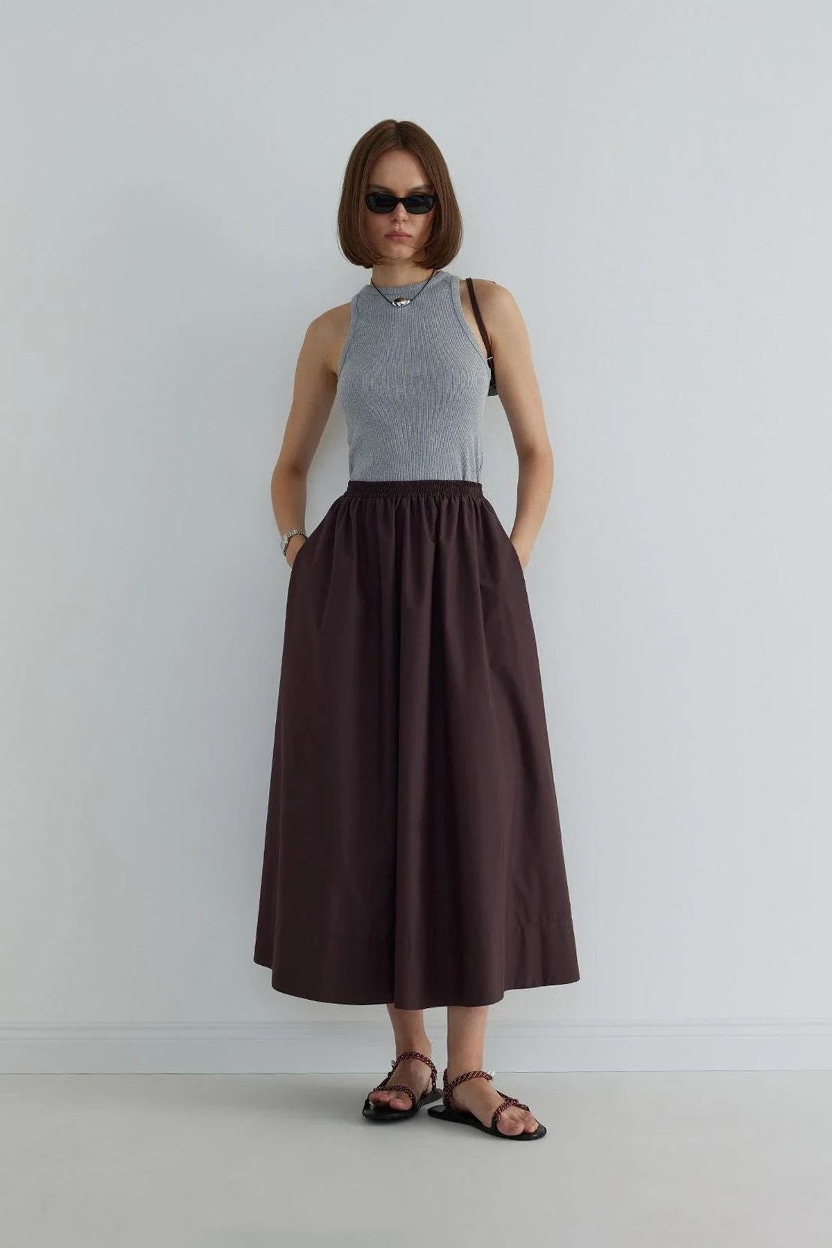 Day Poplin Flared Skirt