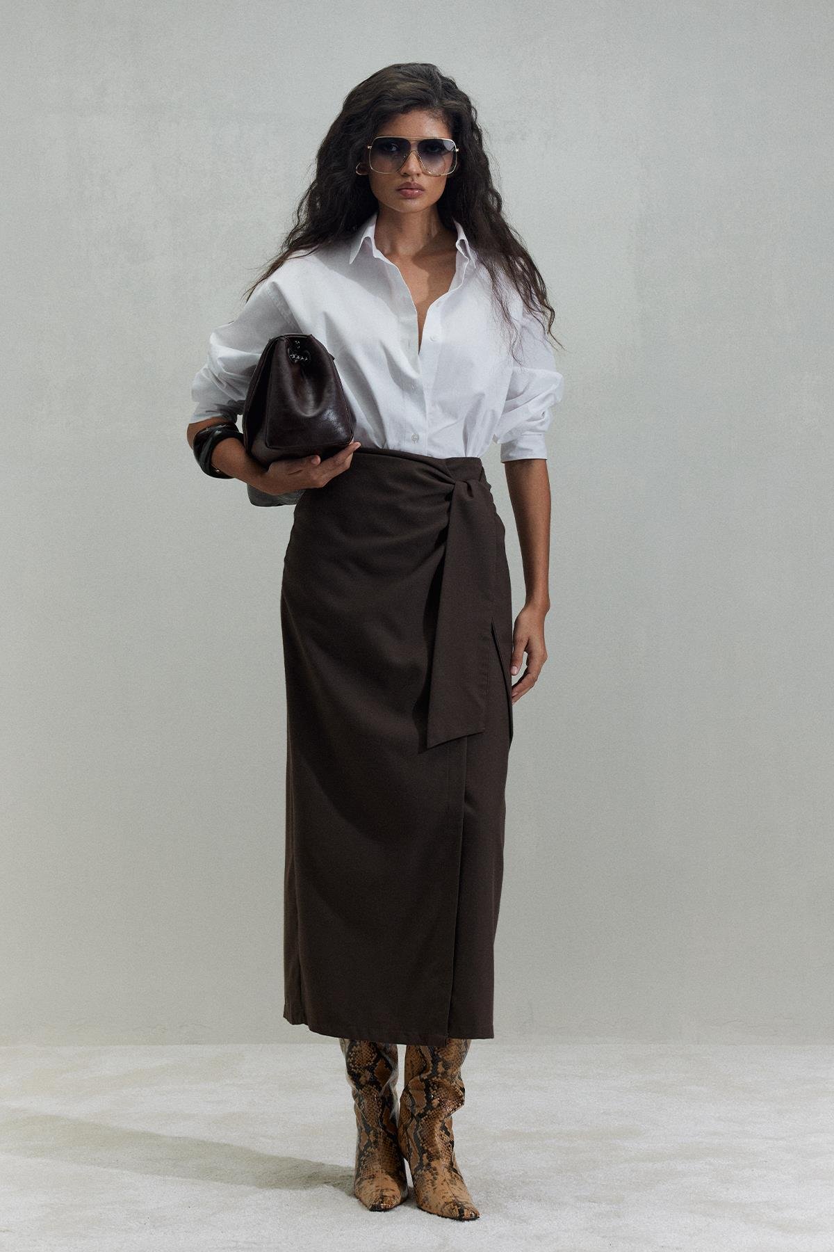 Kahverengi Nol Anvelop Kalın Etek