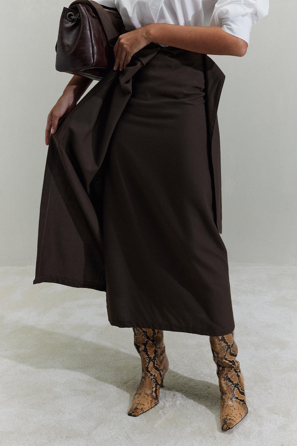 Kahverengi Nol Anvelop Kalın Etek
