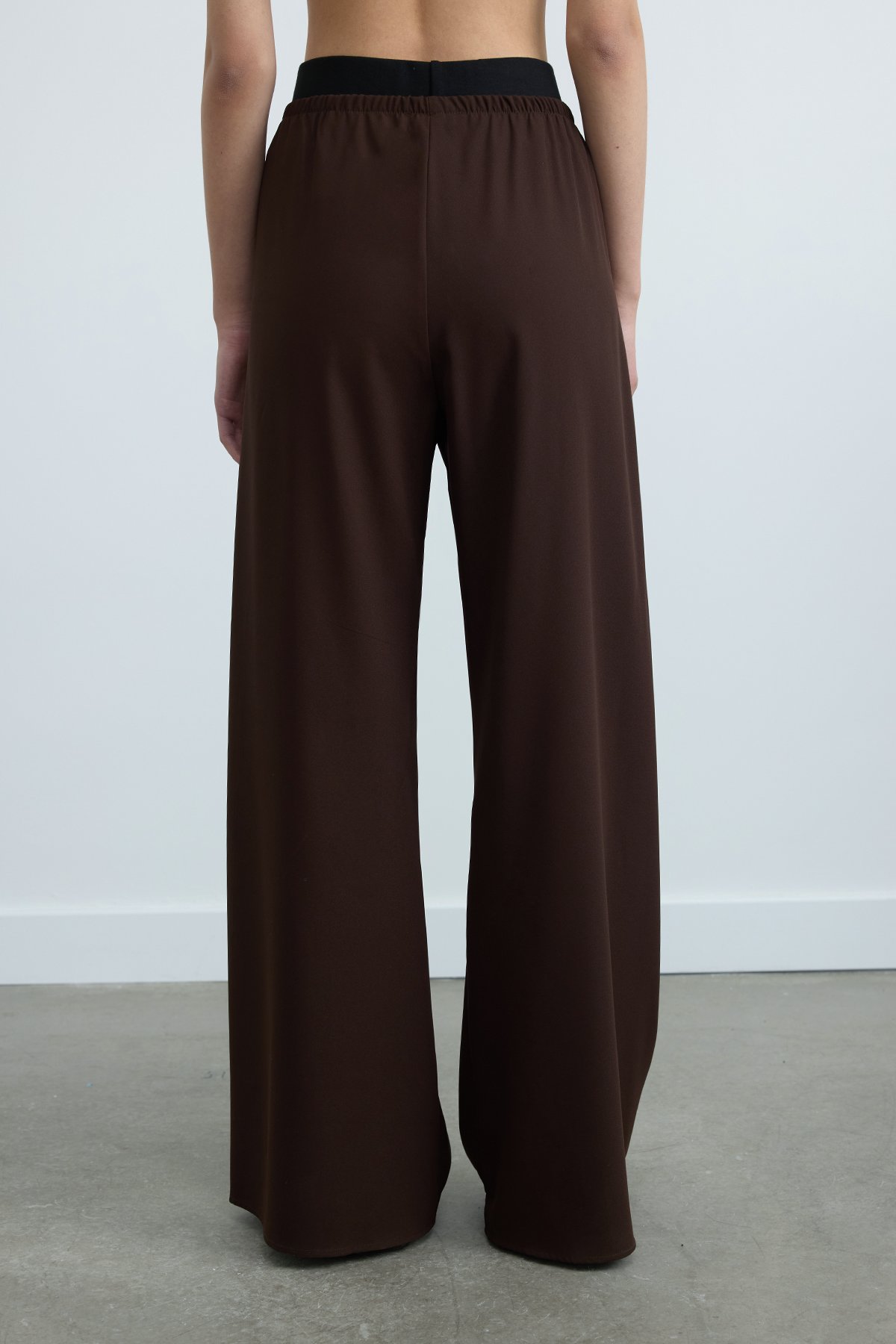 Kahverengi Pol Krep Pantolon