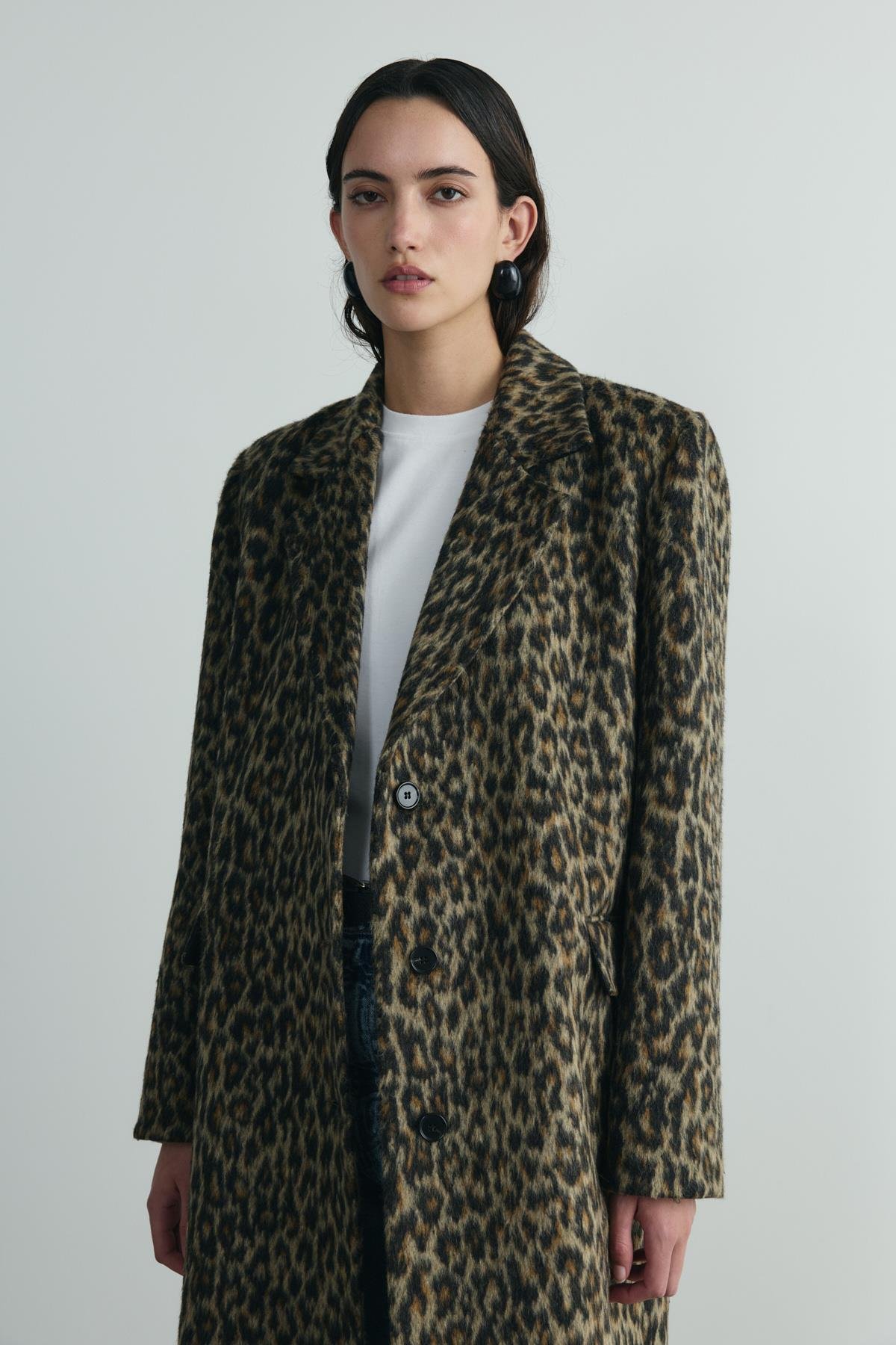 Kahverengi Roar Leopar Desenli Kaban