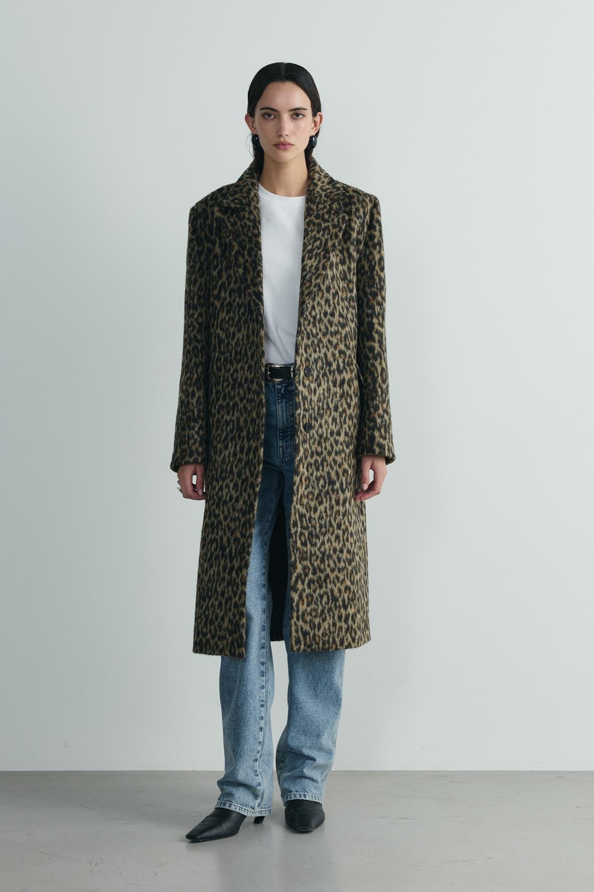 Kahverengi Roar Leopar Desenli Kaban