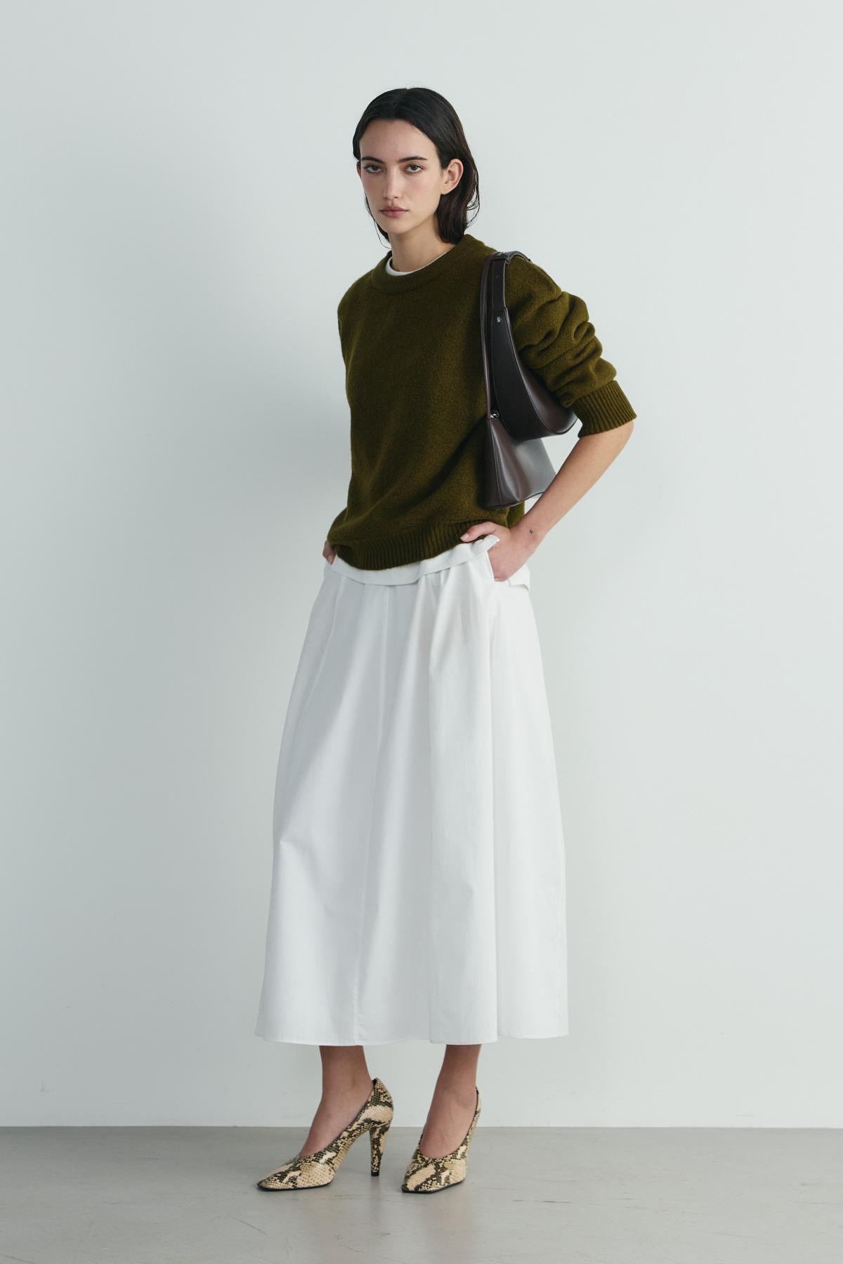 Kahverengi Rosa Mini Deri Çanta