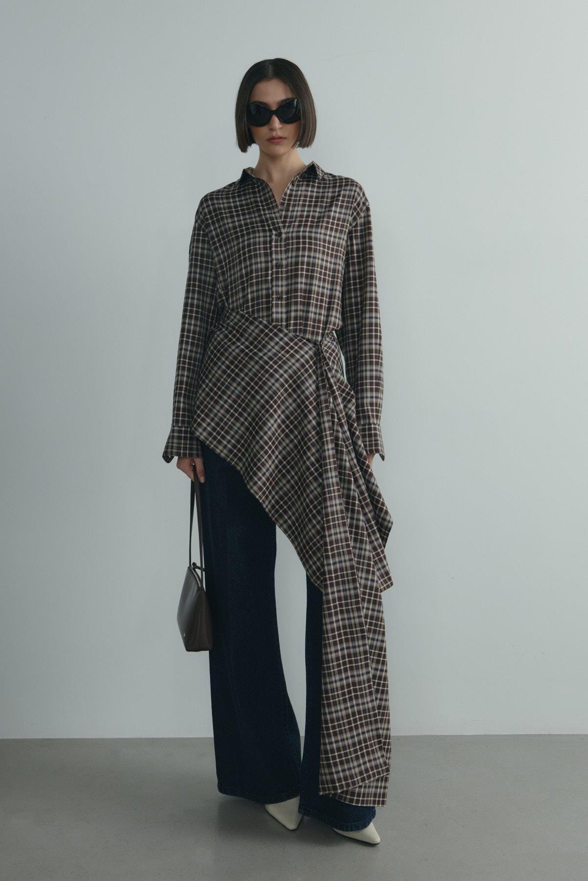 Kahverengi Slone Ekose Gömlek