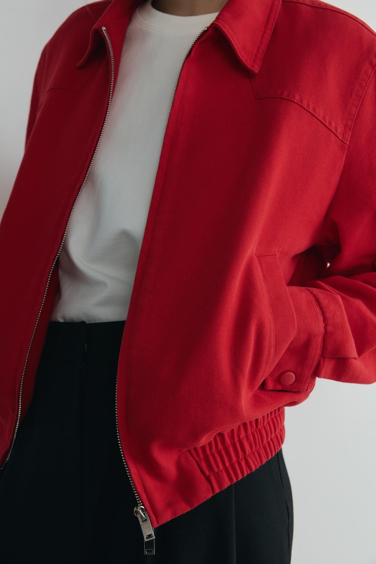 Kırmızı Alden Yıkamalı Ceket