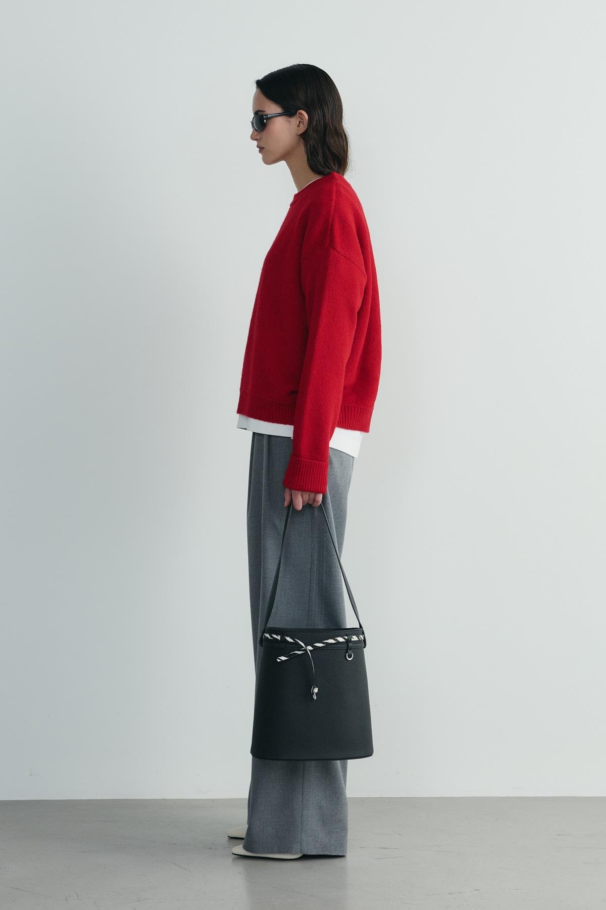 Kırmızı Bella Oversize Kazak