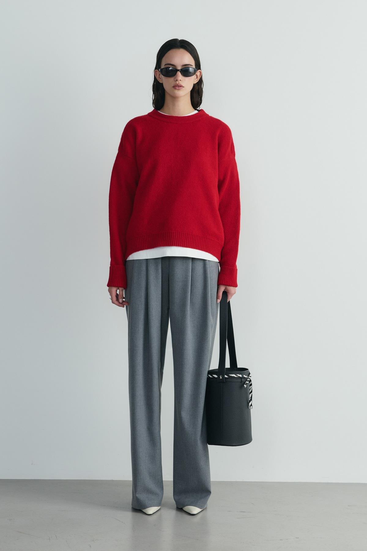 Kırmızı Bella Oversize Kazak