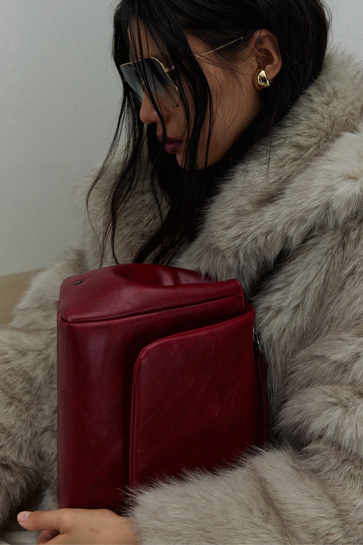 Kırmızı Milan Zincirli Deri Çanta