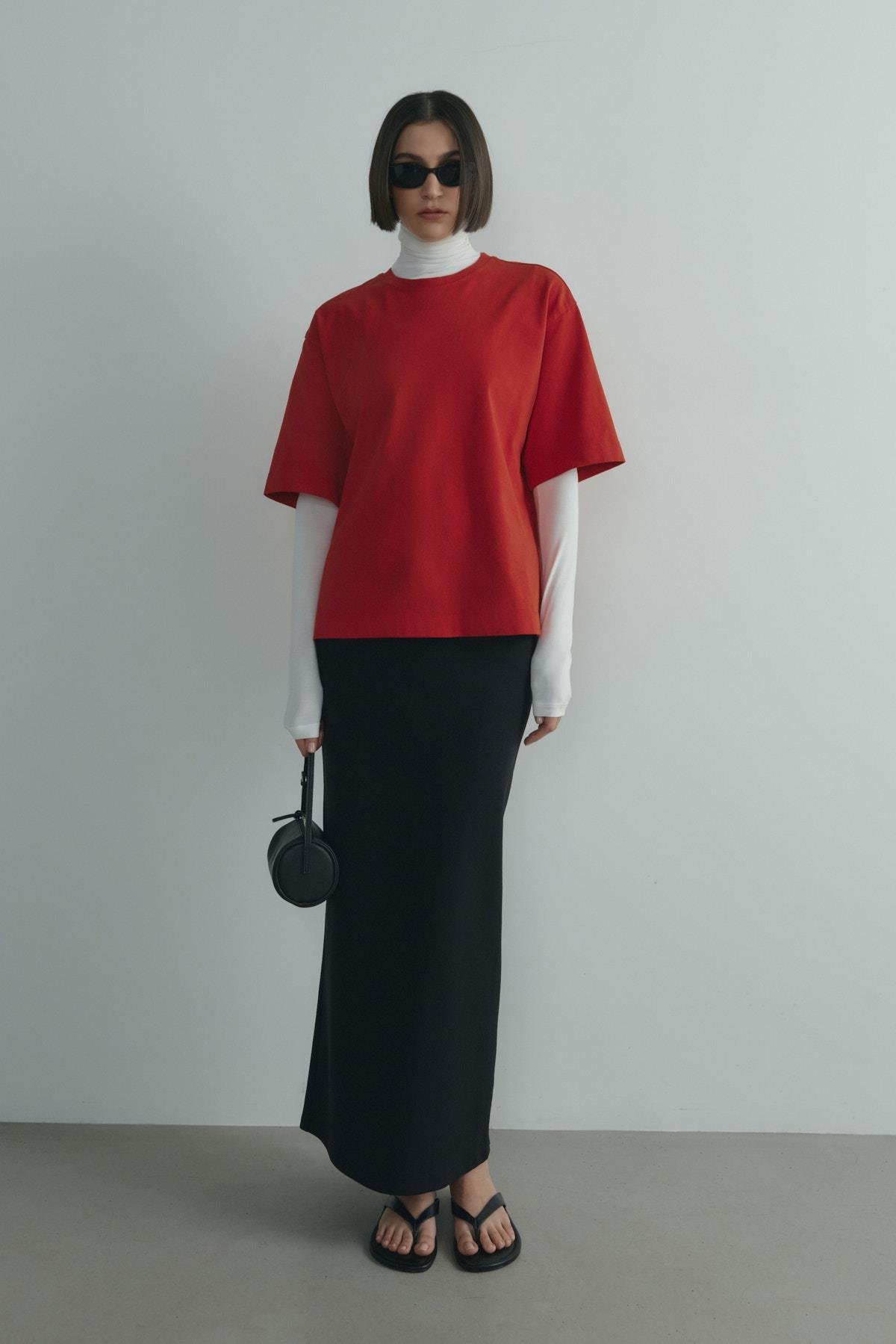 Kırmızı Nox Oversize Tişört