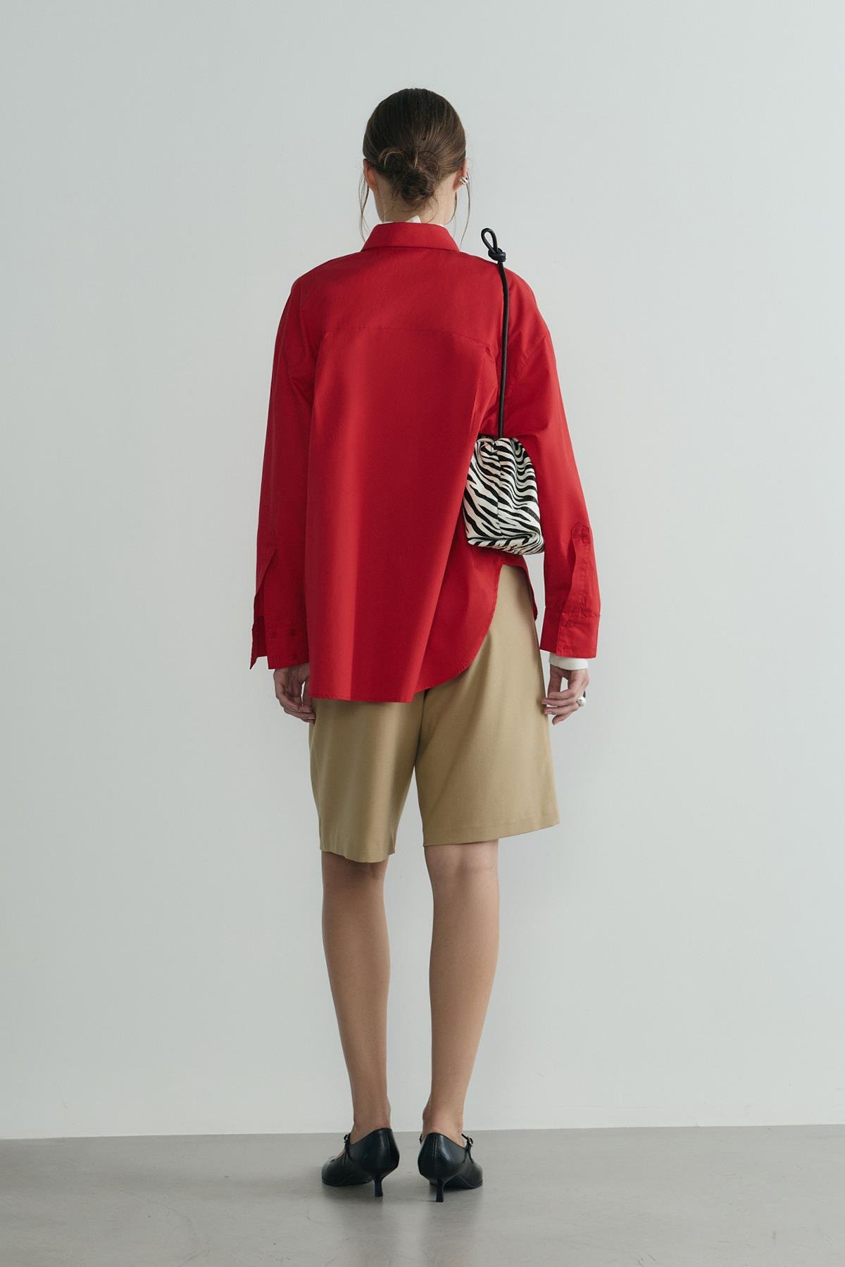 Kırmızı Page Oversize Gömlek