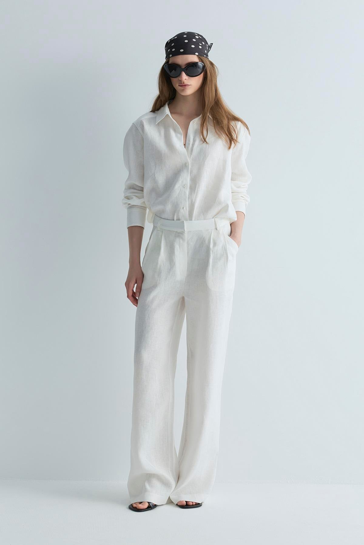 Koyu Kahve Dottie Desenli Fular