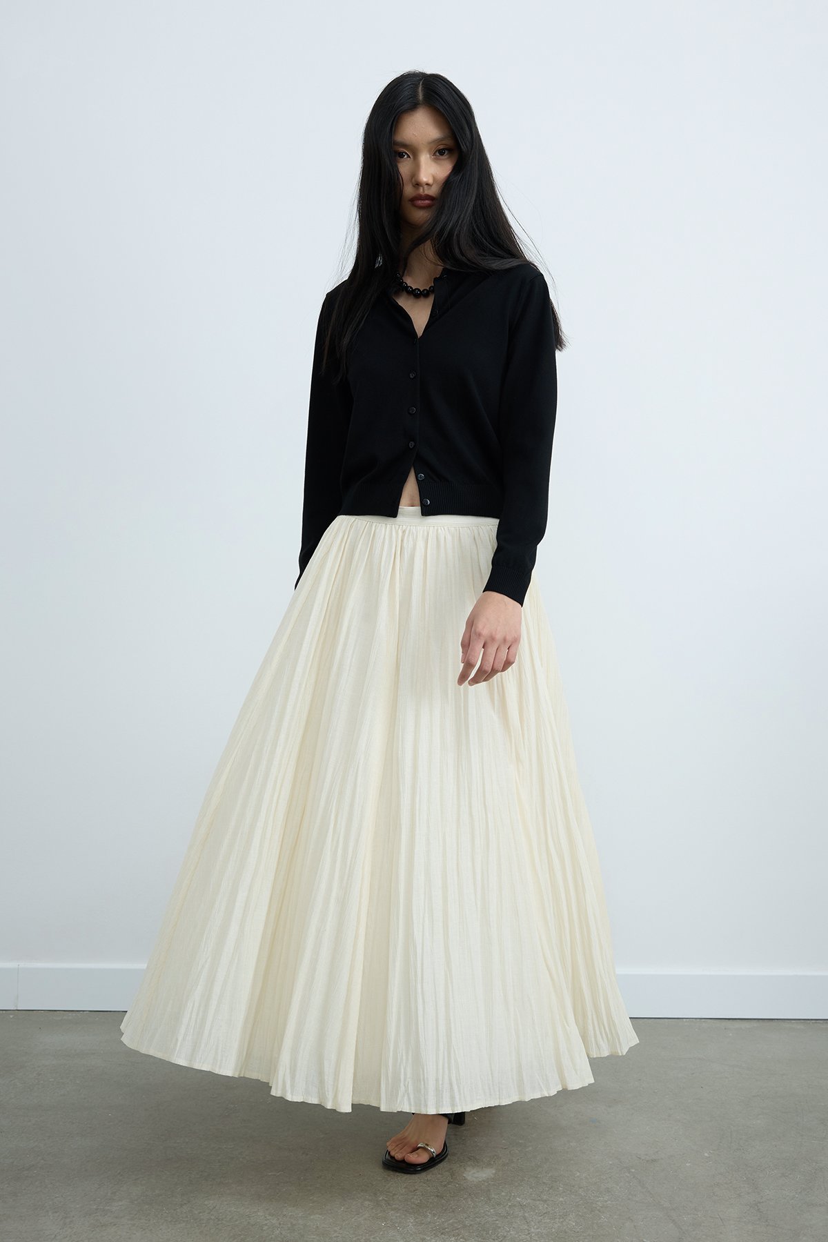 Krem Rose Piliseli Etek