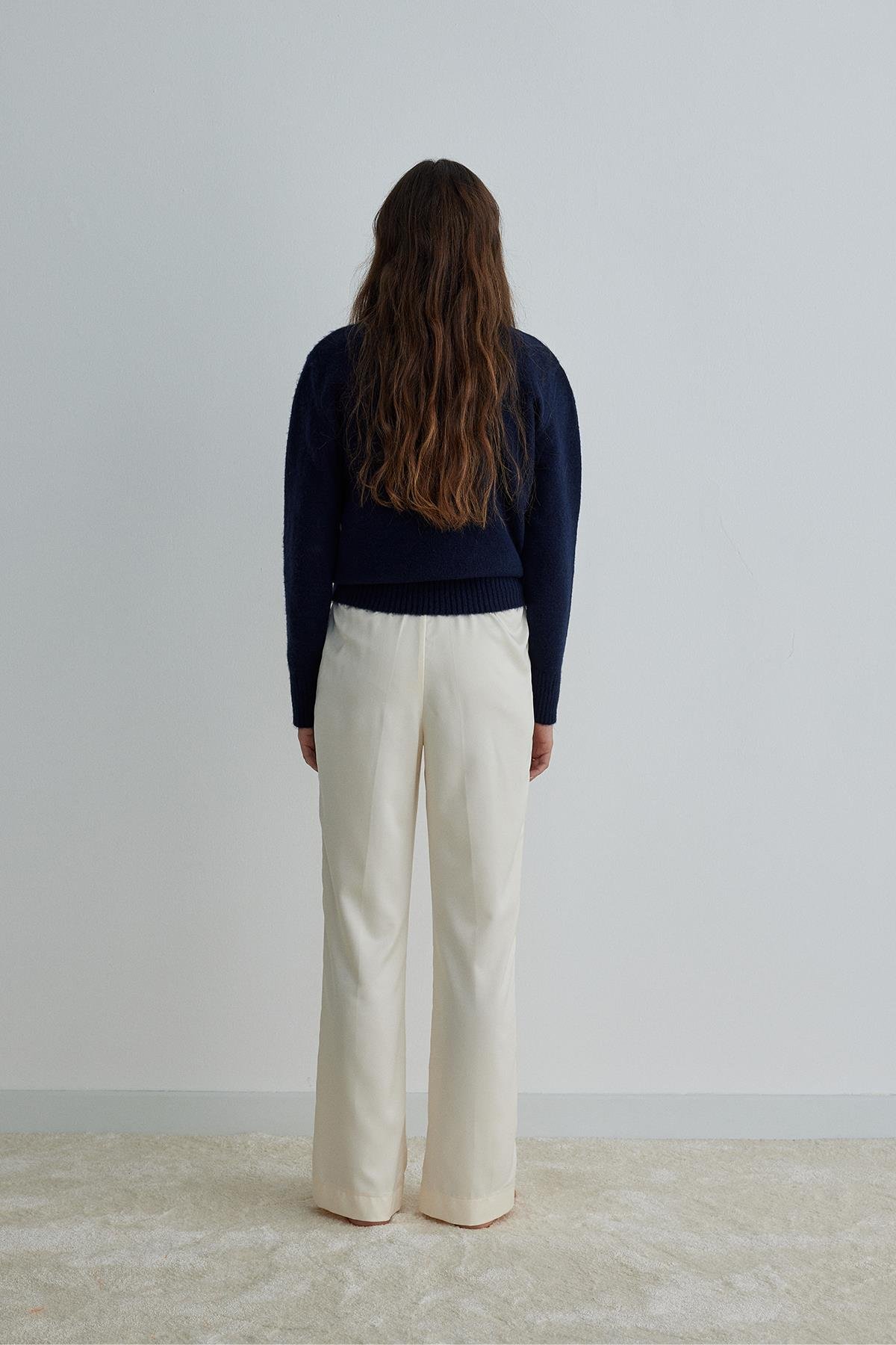 Cream Ross Satin Trousers