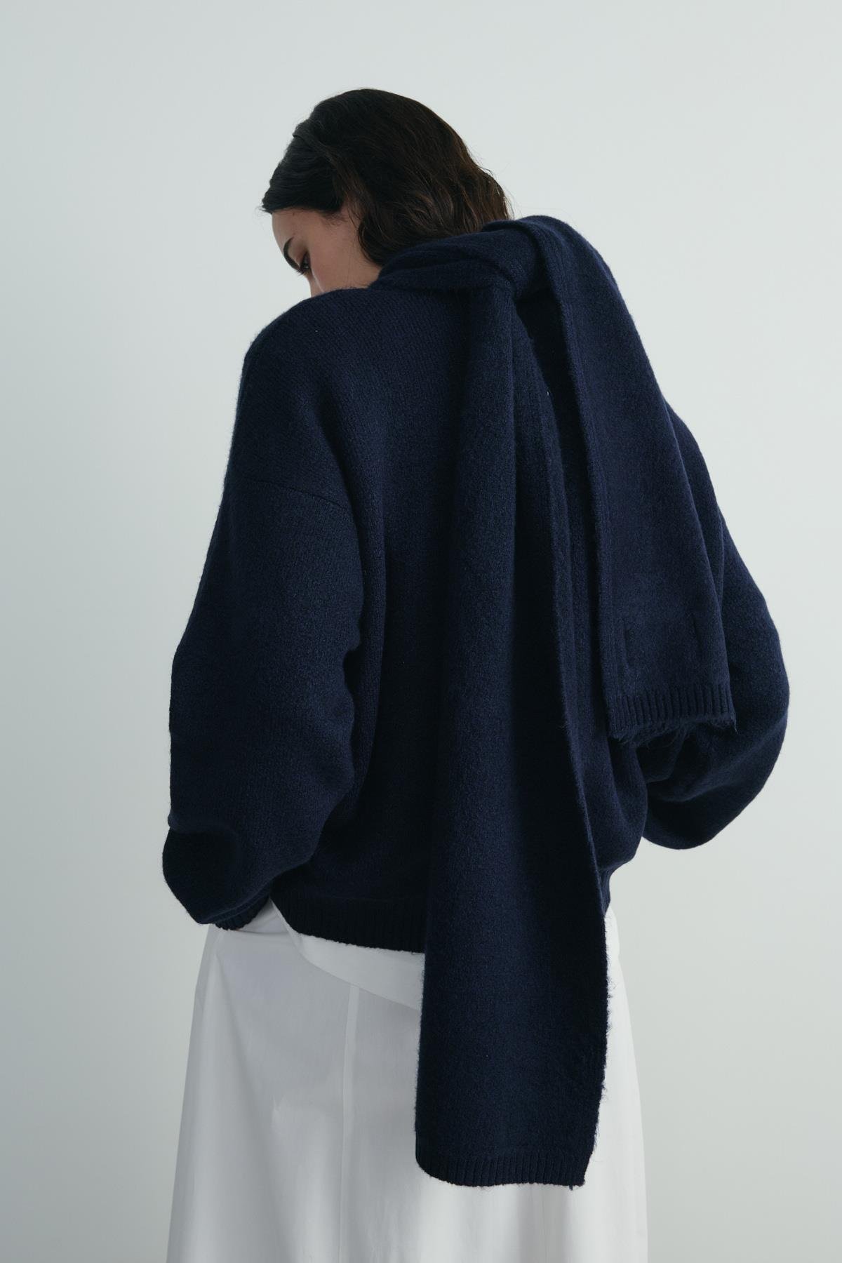 Lacivert Bella Triko Atkı