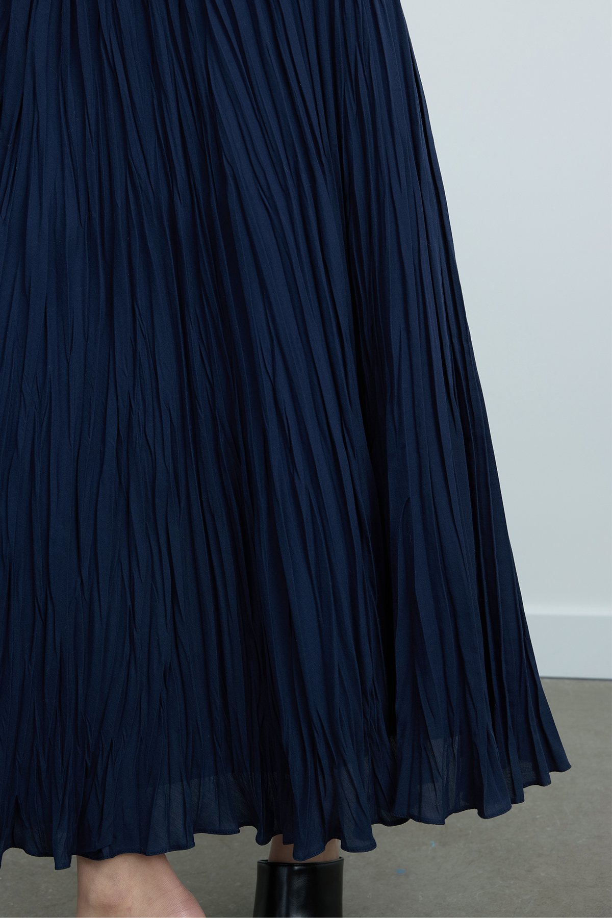 Lacivert Donette Piliseli Etek