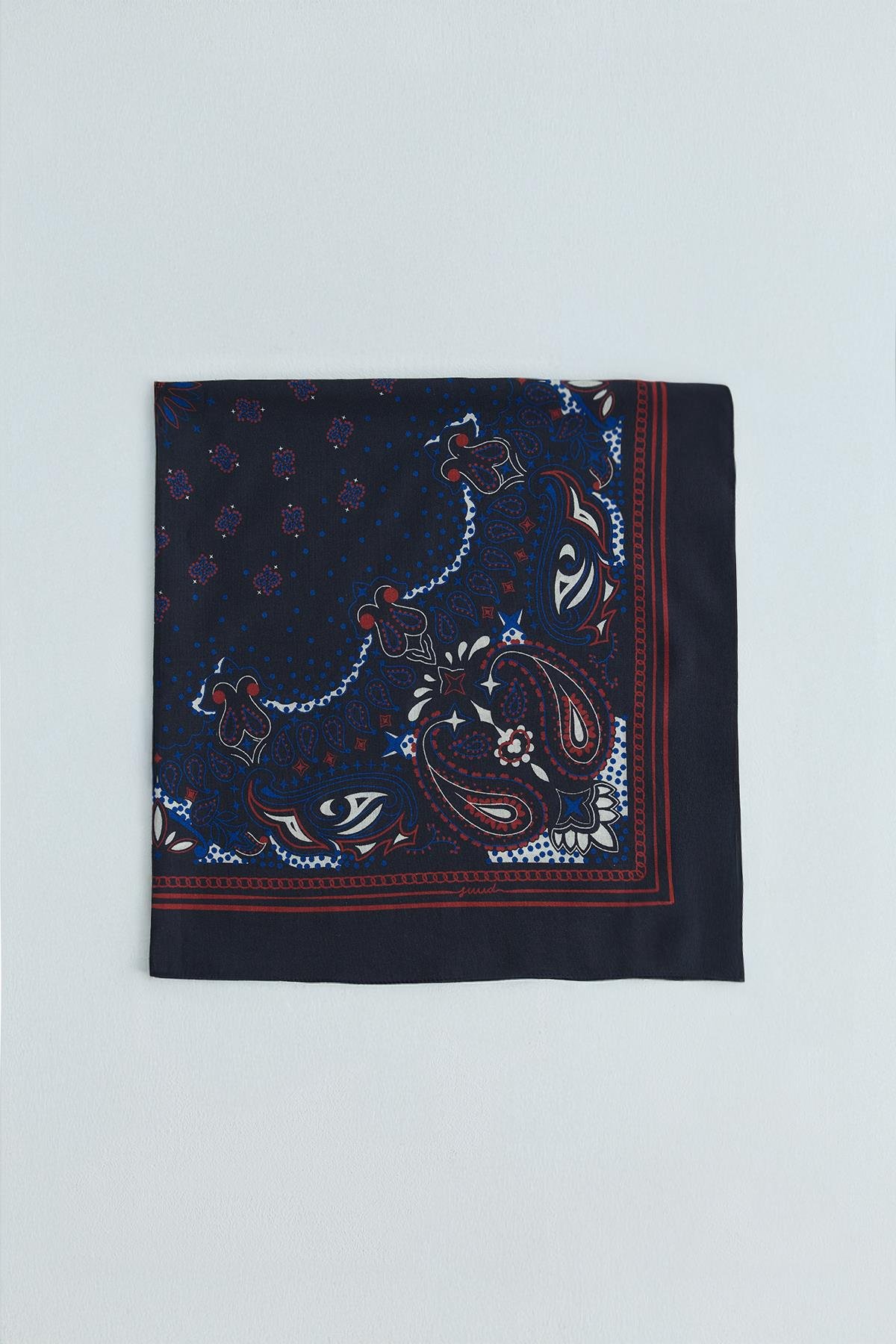 Lacivert Dusk Desenli Fular