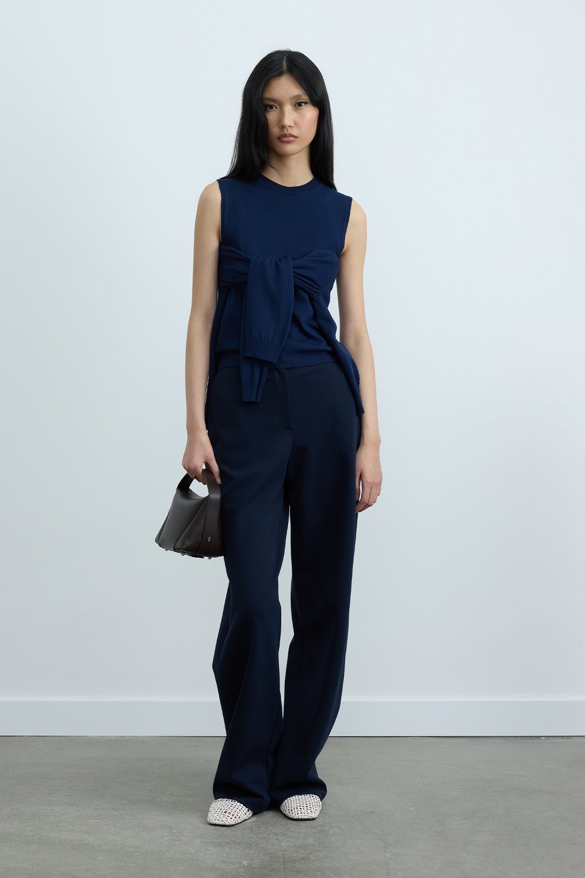 Lacivert Jane Bol Paça Pantolon