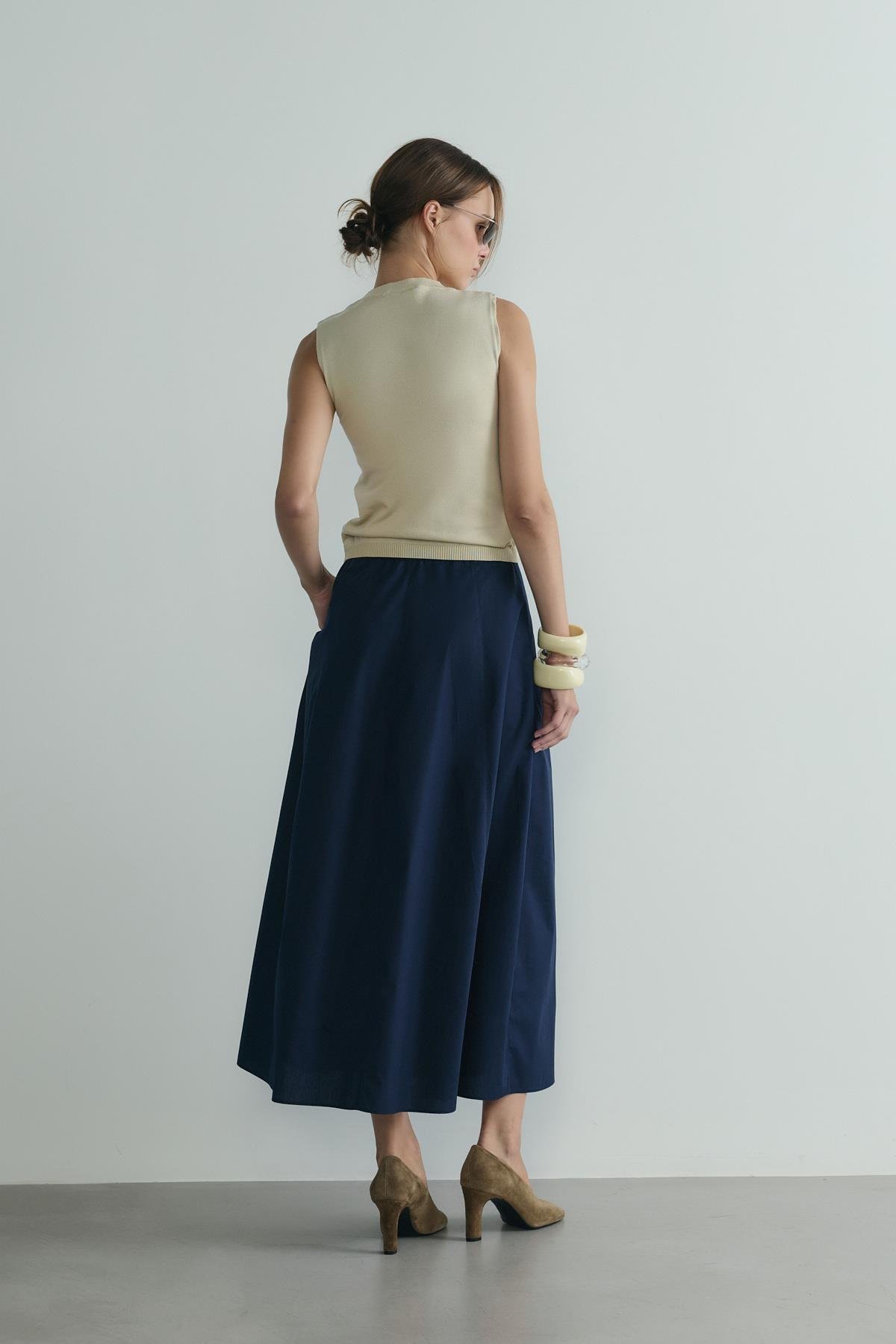 Lacivert Lade Balon Etek