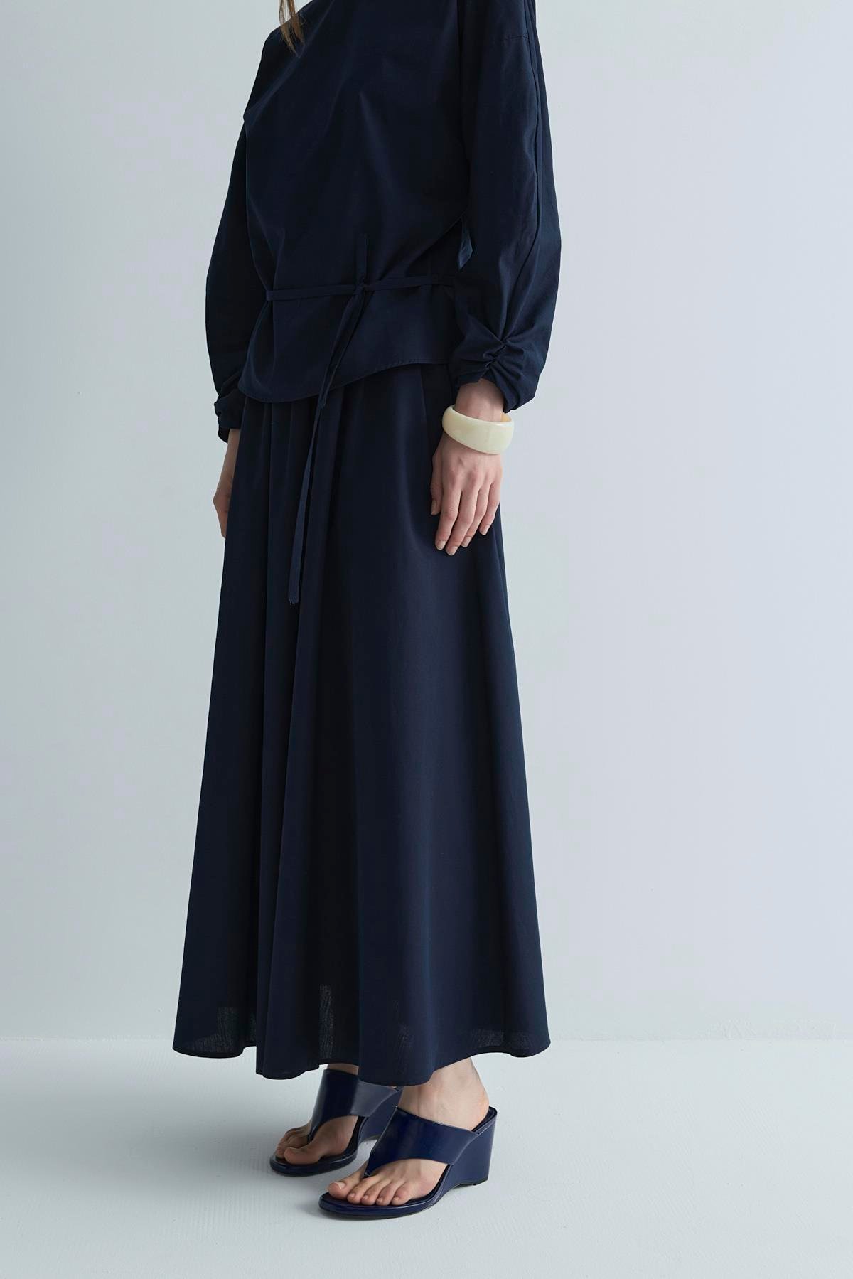 Lacivert Lara Kloş Etek