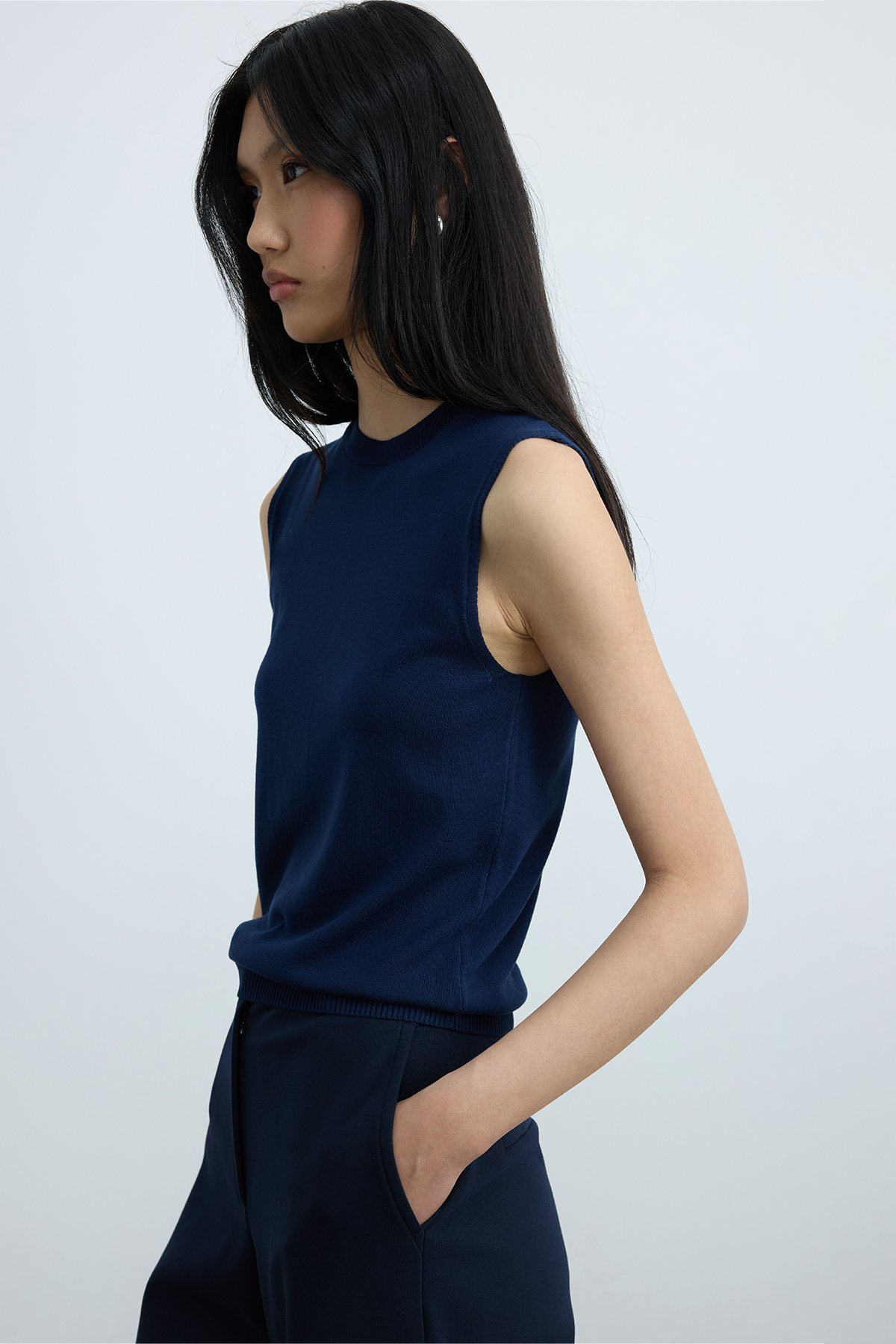 Lacivert Lea Triko Bluz