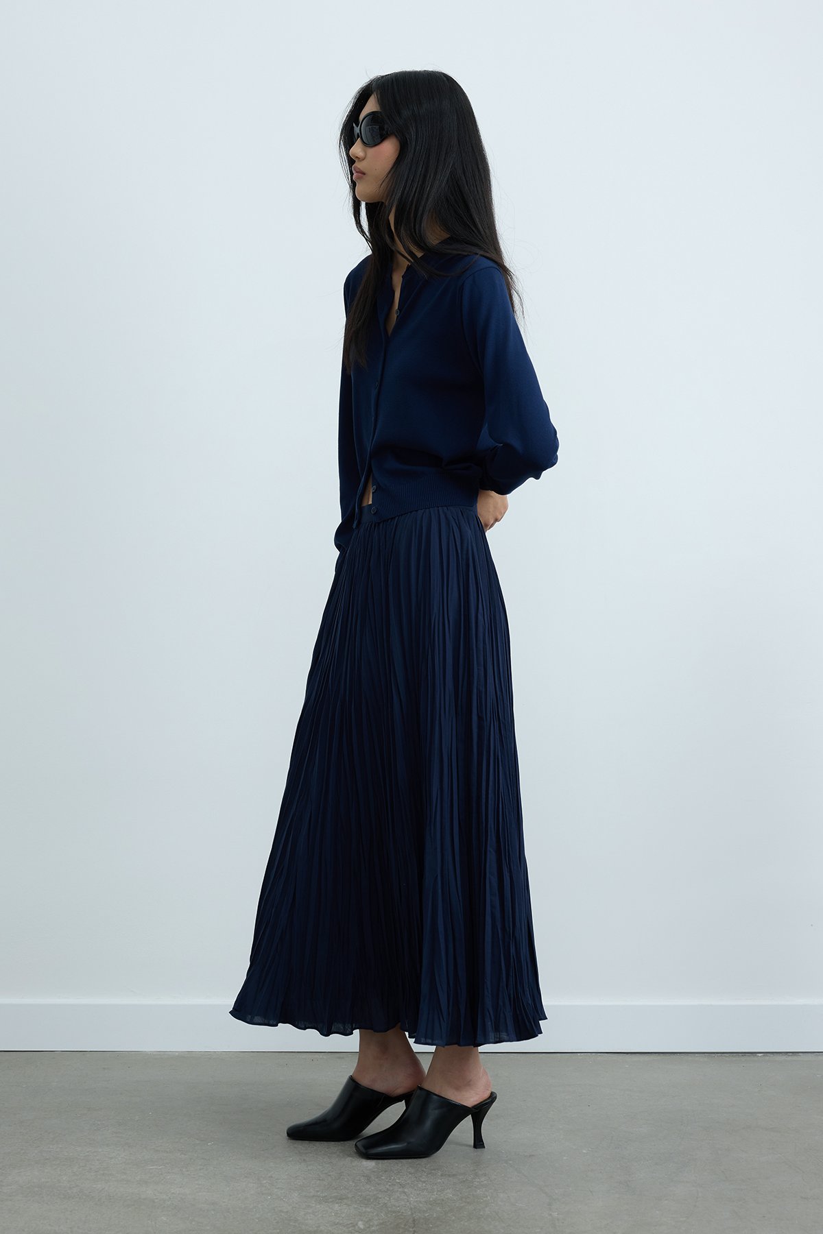 Lacivert Lea Triko Hırka