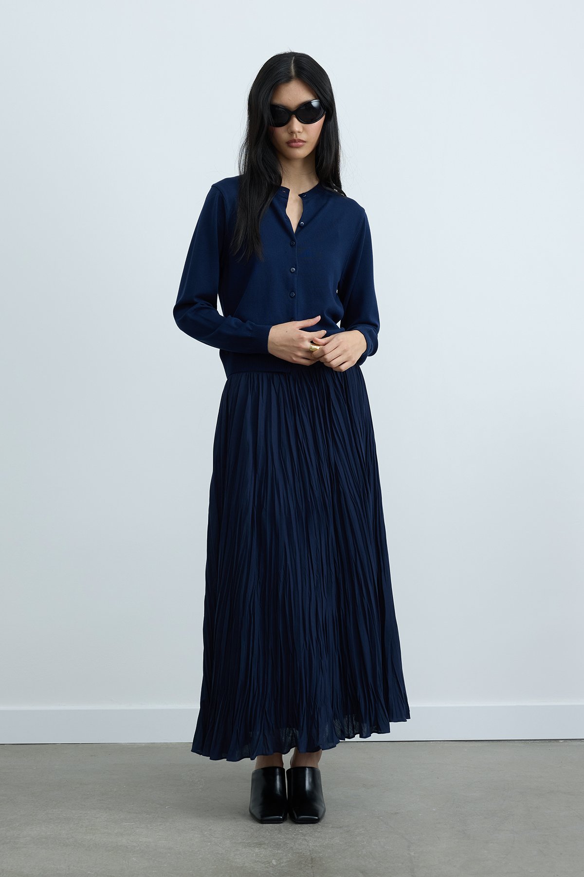 Lacivert Lea Triko Hırka