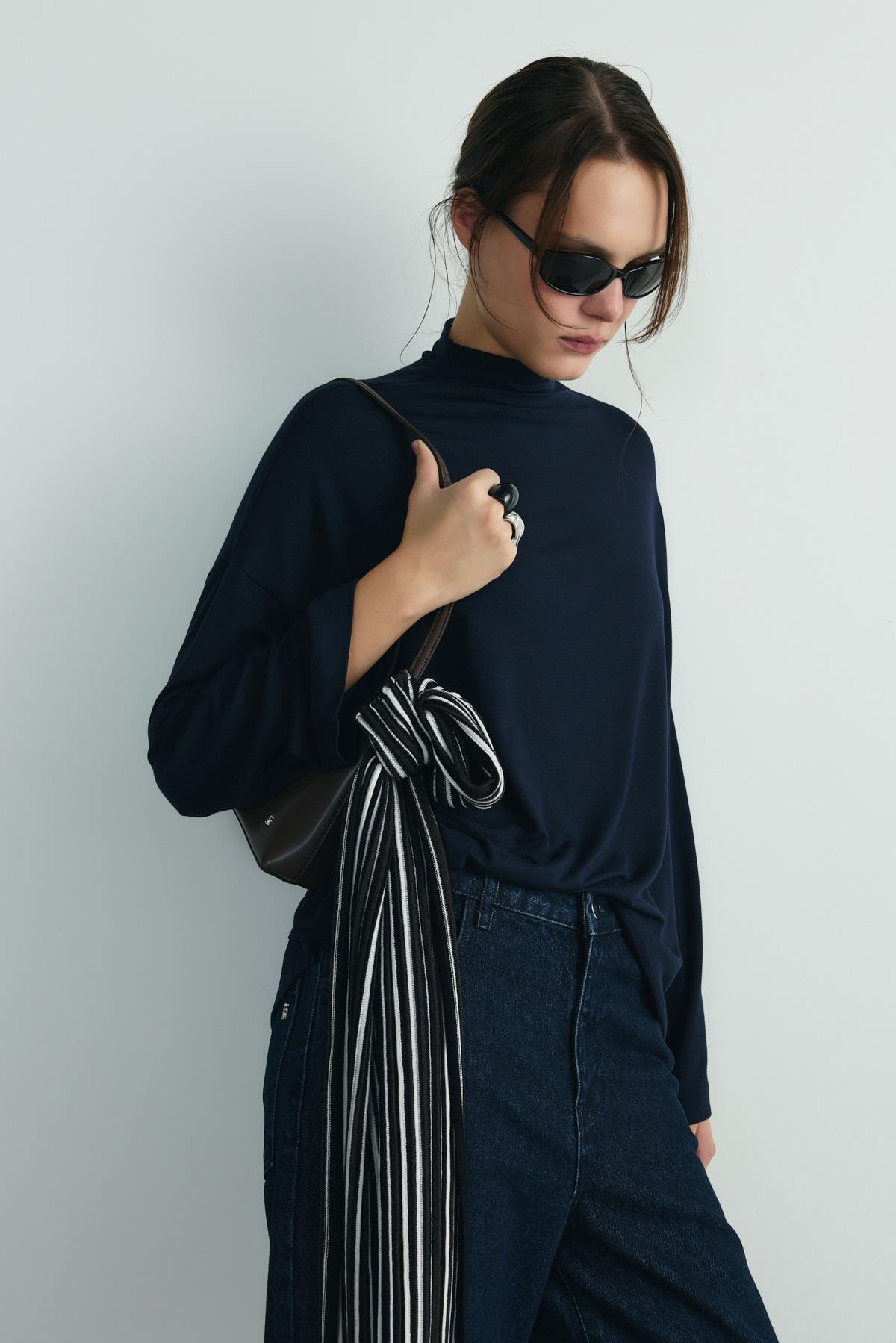 Lacivert Olivia Bluz