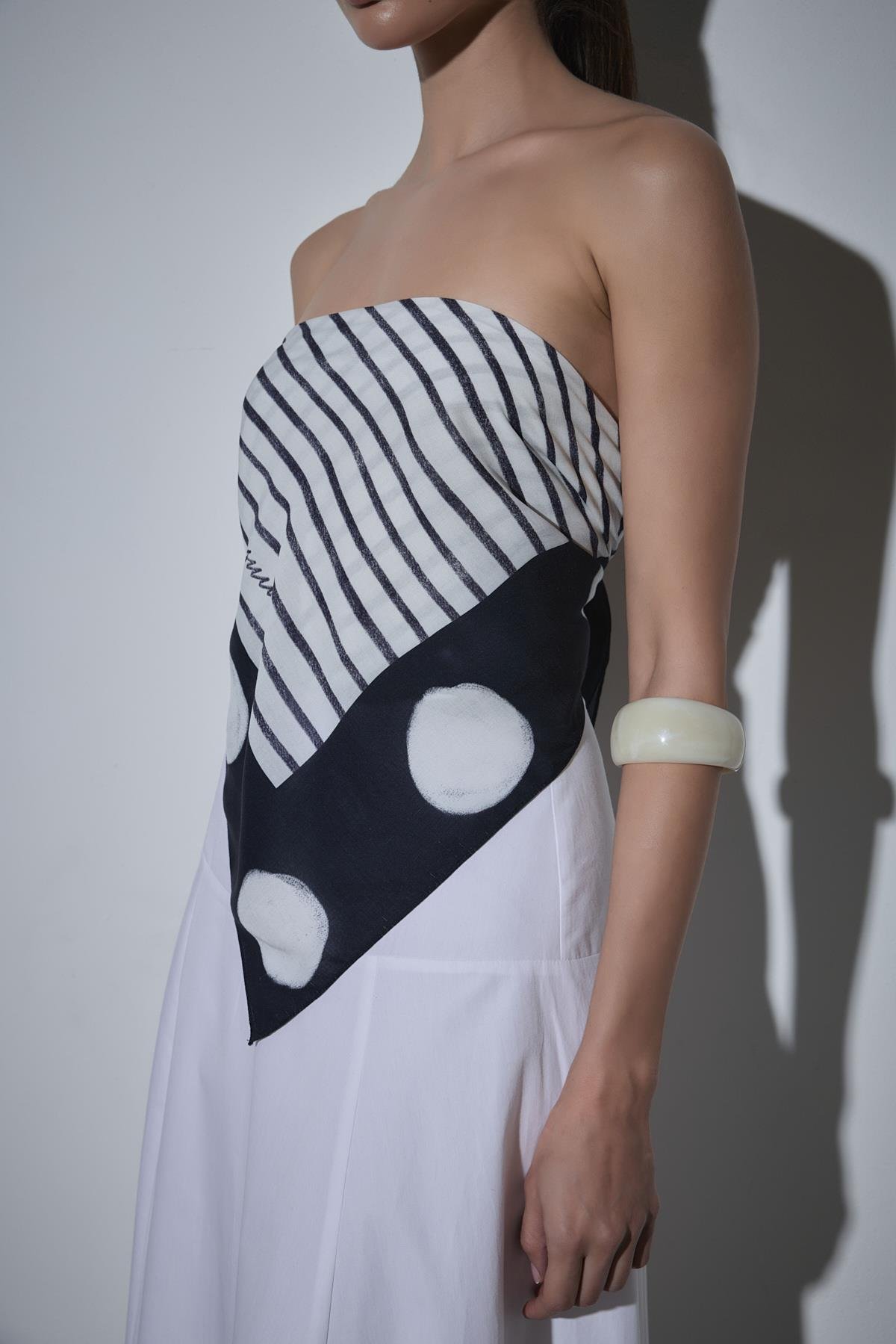 Lacivert Pier Desenli Fular