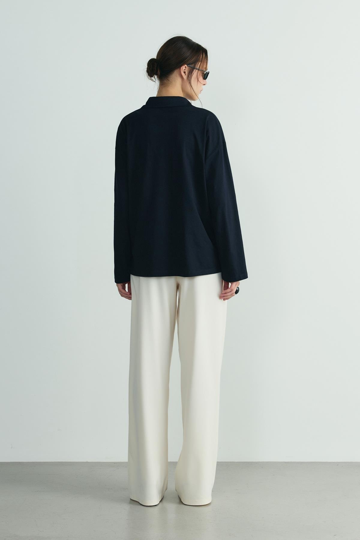 Lacivert Polo Yaka Oversize Tişört