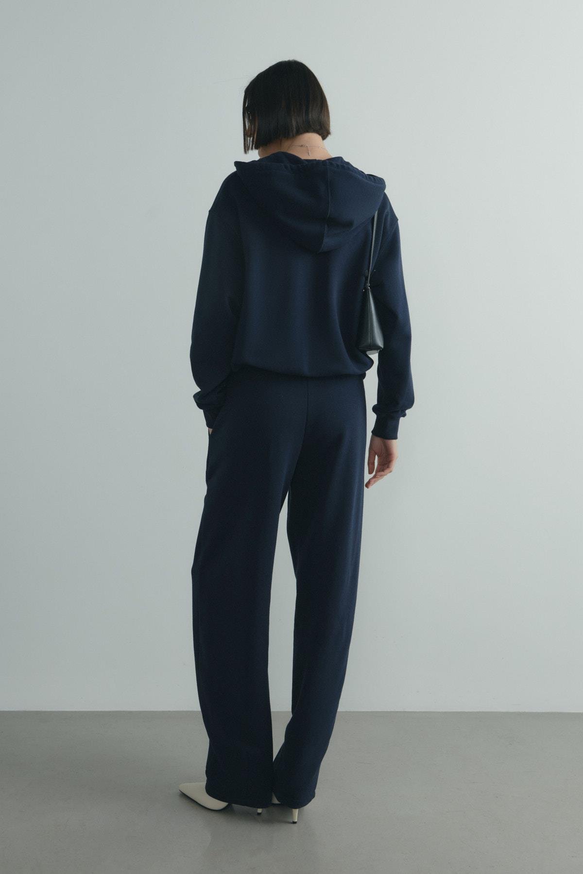 Lacivert Salted Oversize Fermuarlı Hırka