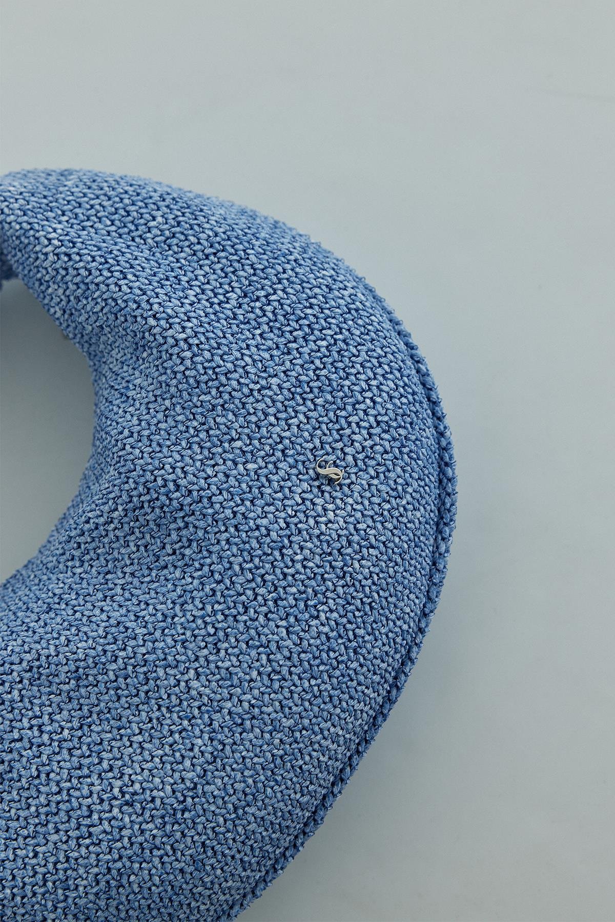 Mavi Pia Hasır Çanta