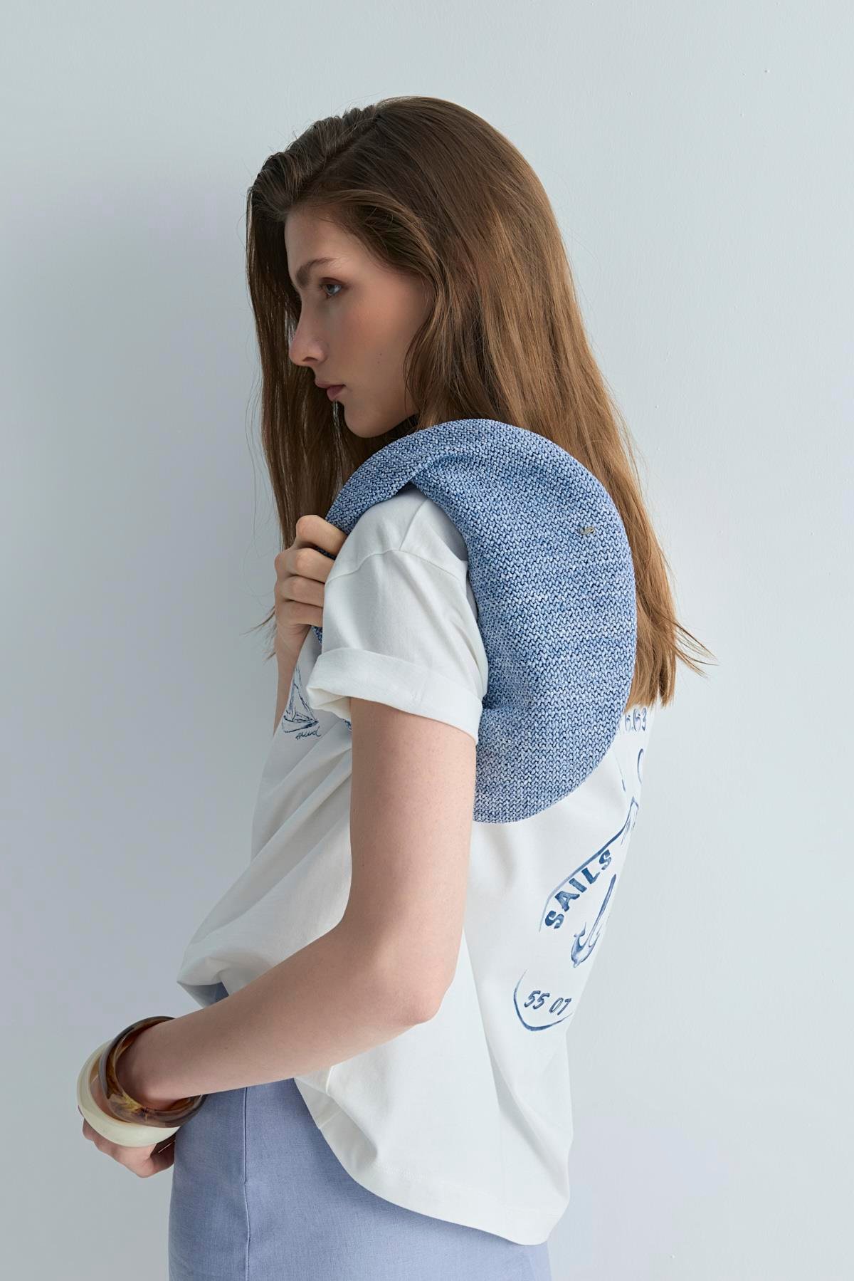 Mavi Pia Hasır Çanta