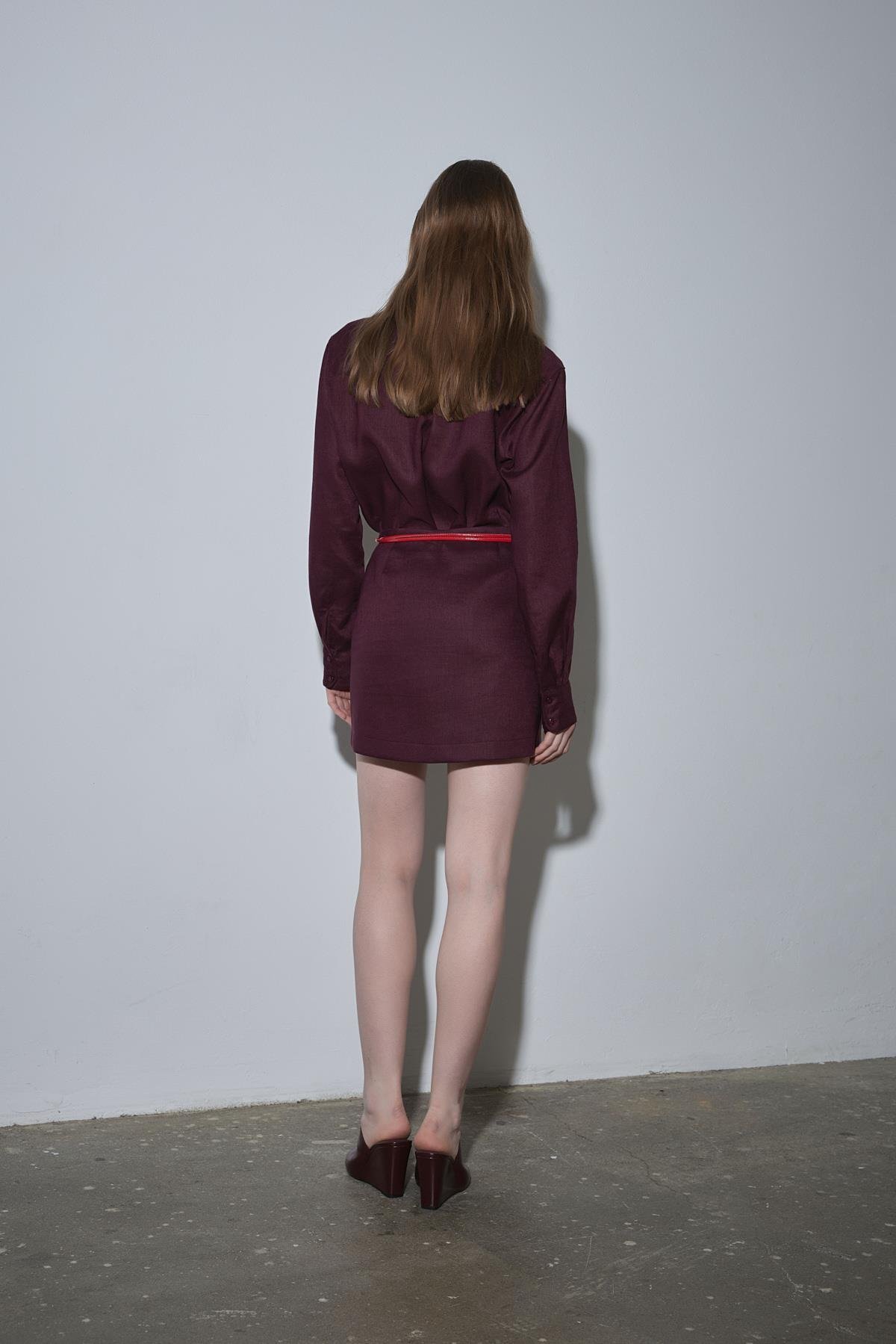 Mürdüm %100 Keten Nora Basic Etek