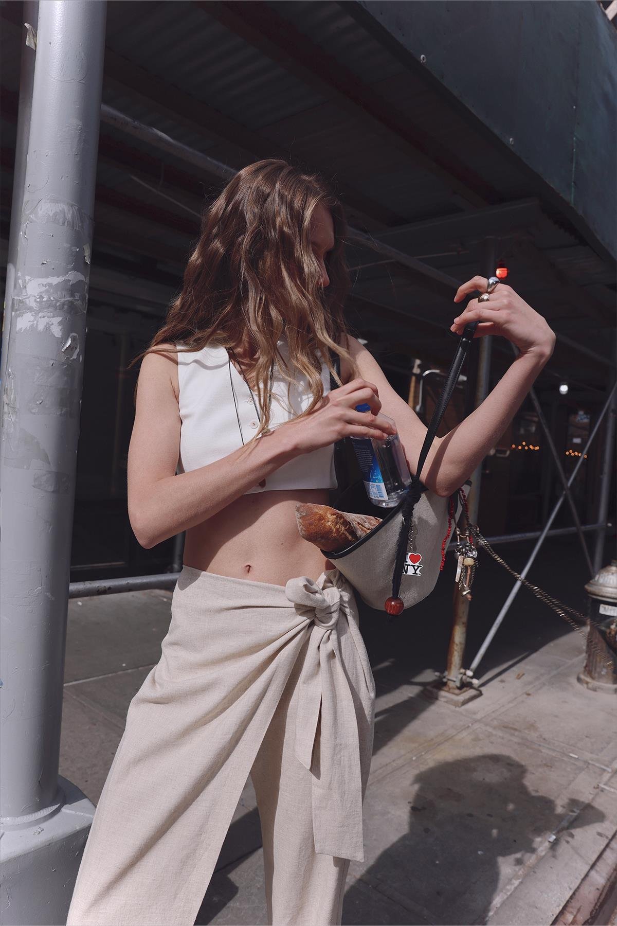 Natürel Aliah Keten Anvelop Pantolon