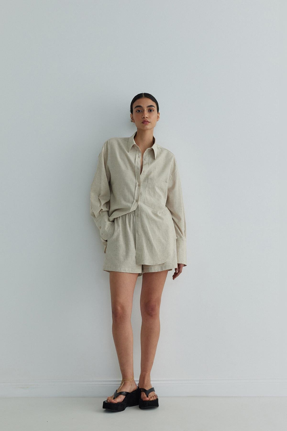 Natürel Mild Cepli Basic Gömlek